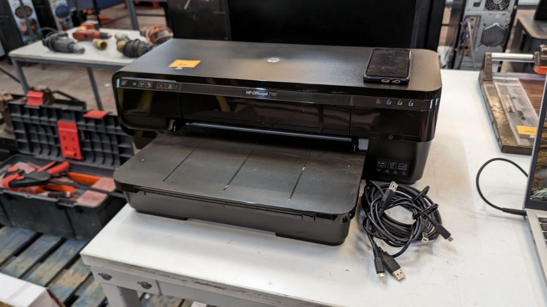 Mixed office equipment lot comprising HP OfficeJet 7110 printer (requires an external power supply), - Image 3 of 13