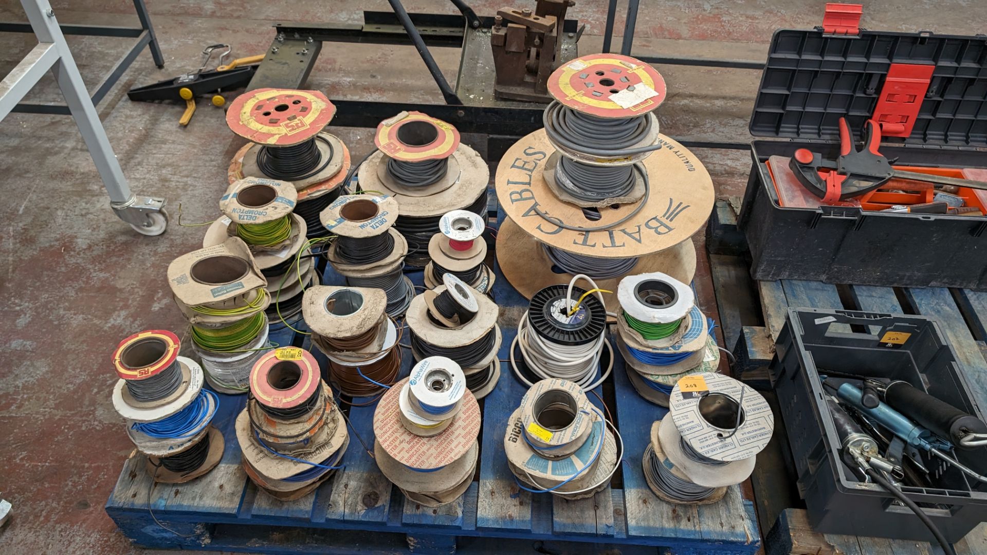 The contents of a pallet of electrical cable
