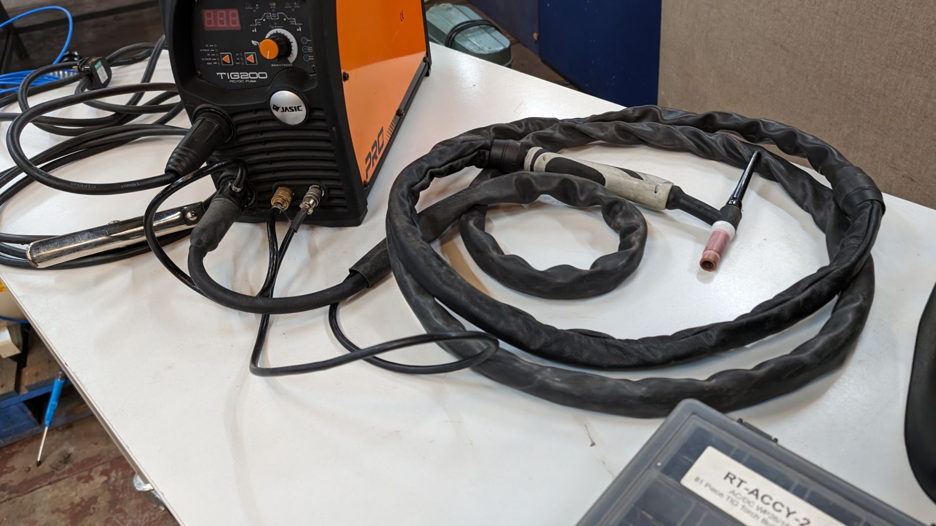 Jasic Pro tig 200 AC/DC pulse welder, including welding mask, box of consumables & other items as pi - Image 7 of 23