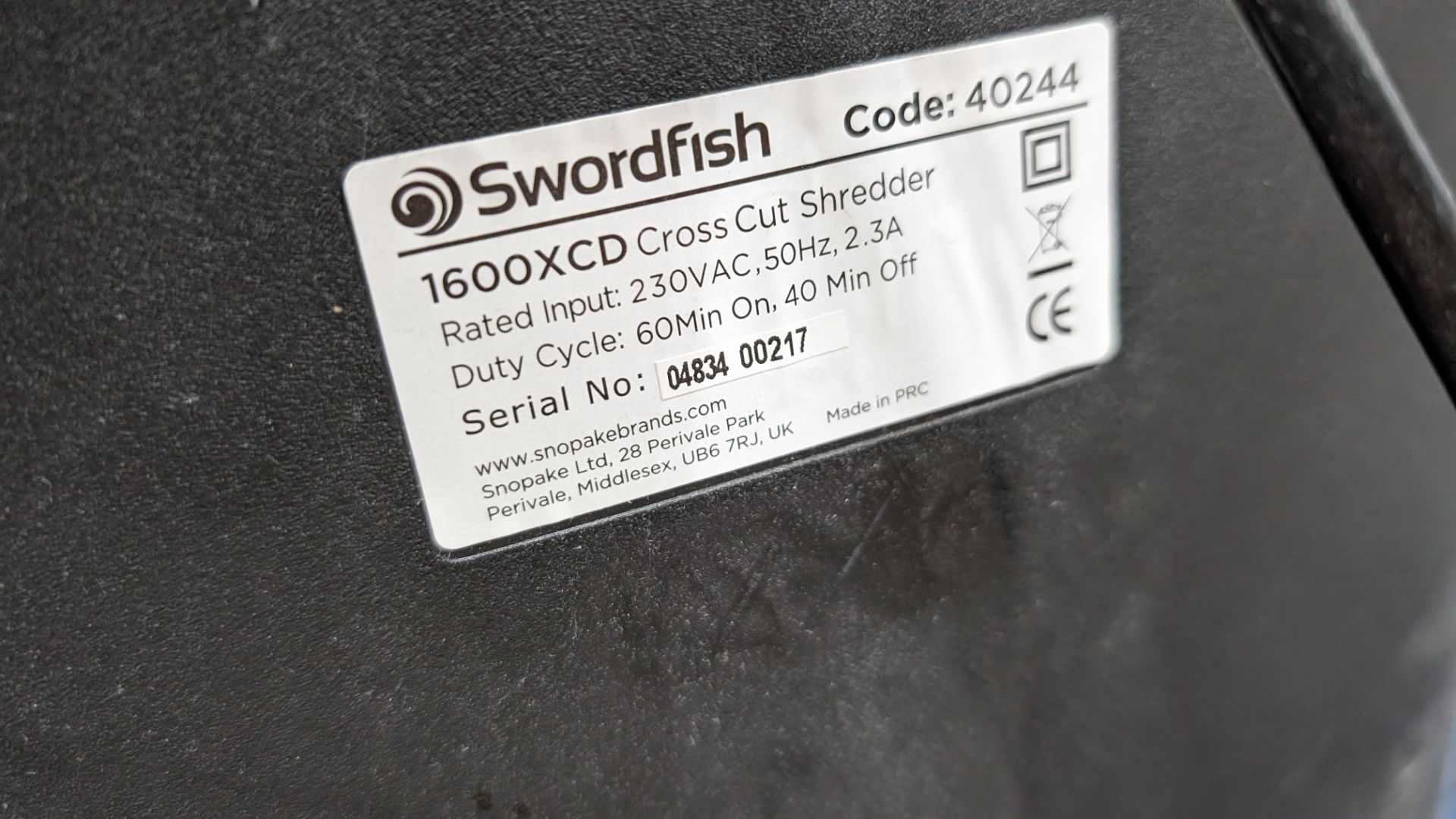 Swordfish cross cut shredder model 1600XCD-P4 & Crenova A4 laminator - Image 10 of 10
