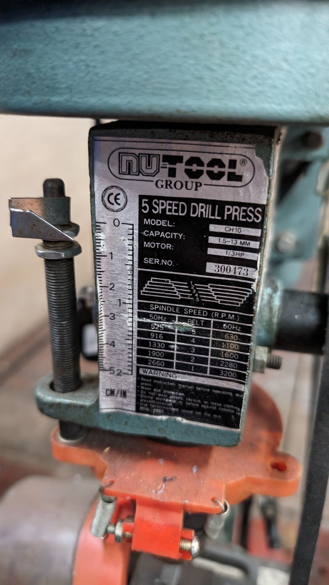 Nutool 5 speed benchtop drill press model CH10 - Bild 4 aus 5