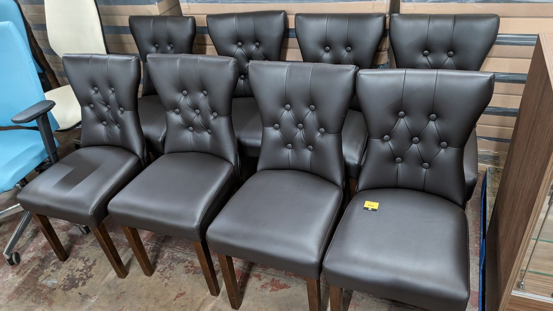 8 off matching pleather dark brown dining chairs
