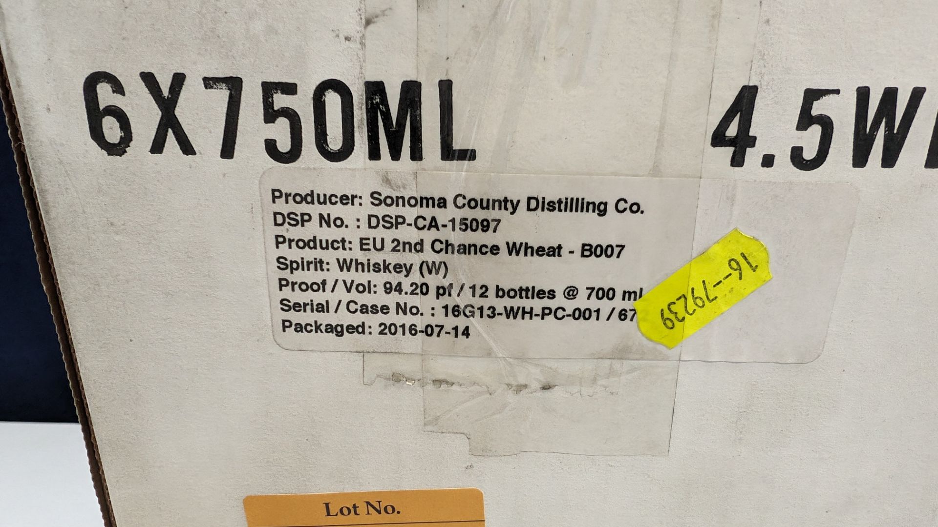 6 off 700ml bottles of Sonoma County 2nd Chance Wheat Double Alembic Pot Distilled Whiskey. In white - Image 7 of 8