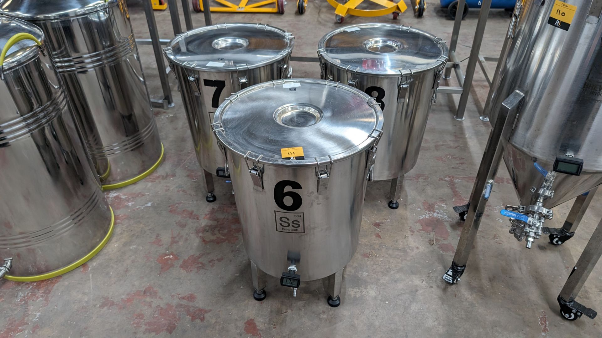3 off SS Brewtech stainless steel static conical fermenters, each of which includes a digital displa - Image 2 of 9