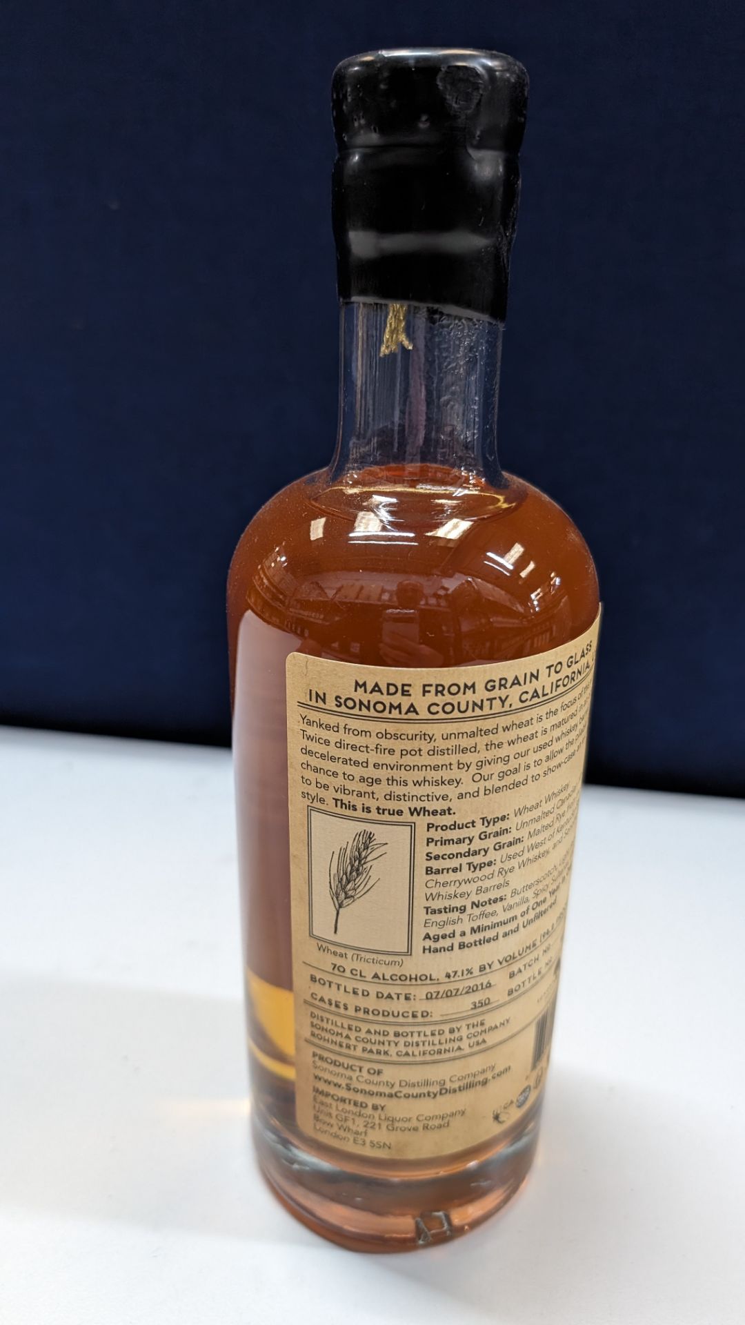 1 off 700ml bottle of Sonoma County 2nd Chance Wheat Double Alembic Pot Distilled Whiskey. 47.1% al - Bild 3 aus 6