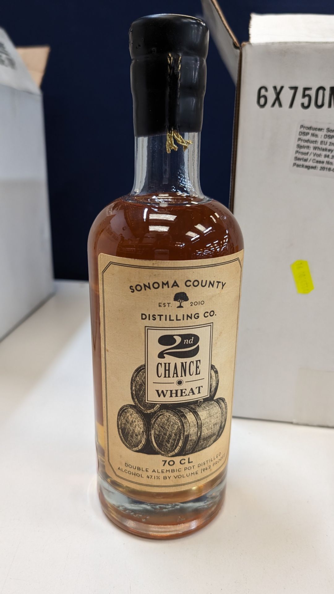 6 off 700ml bottles of Sonoma County 2nd Chance Wheat Double Alembic Pot Distilled Whiskey. In white - Image 3 of 10