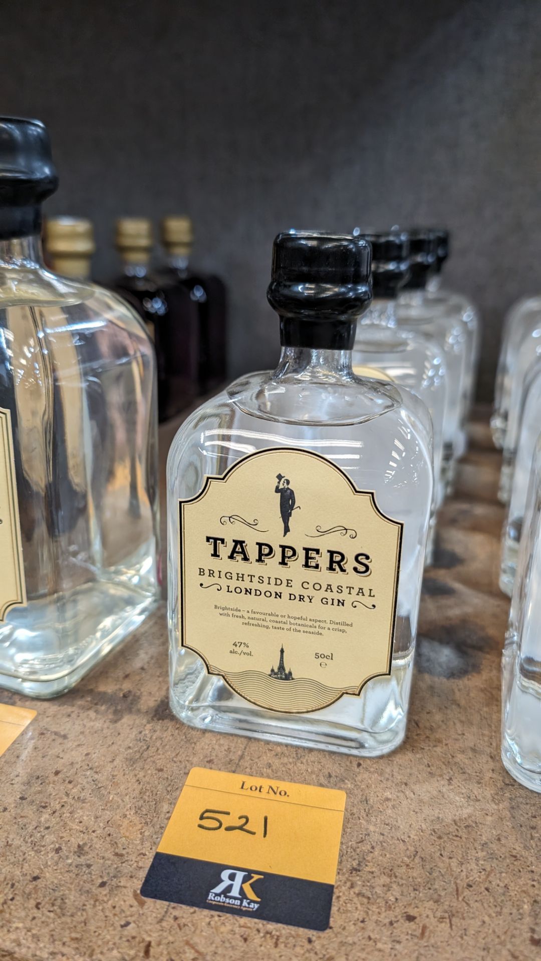 4 off 500ml bottles of Tappers 47% ABV Brightside Coastal London Dry Gin. Sold under AWRS number XQ - Image 3 of 4