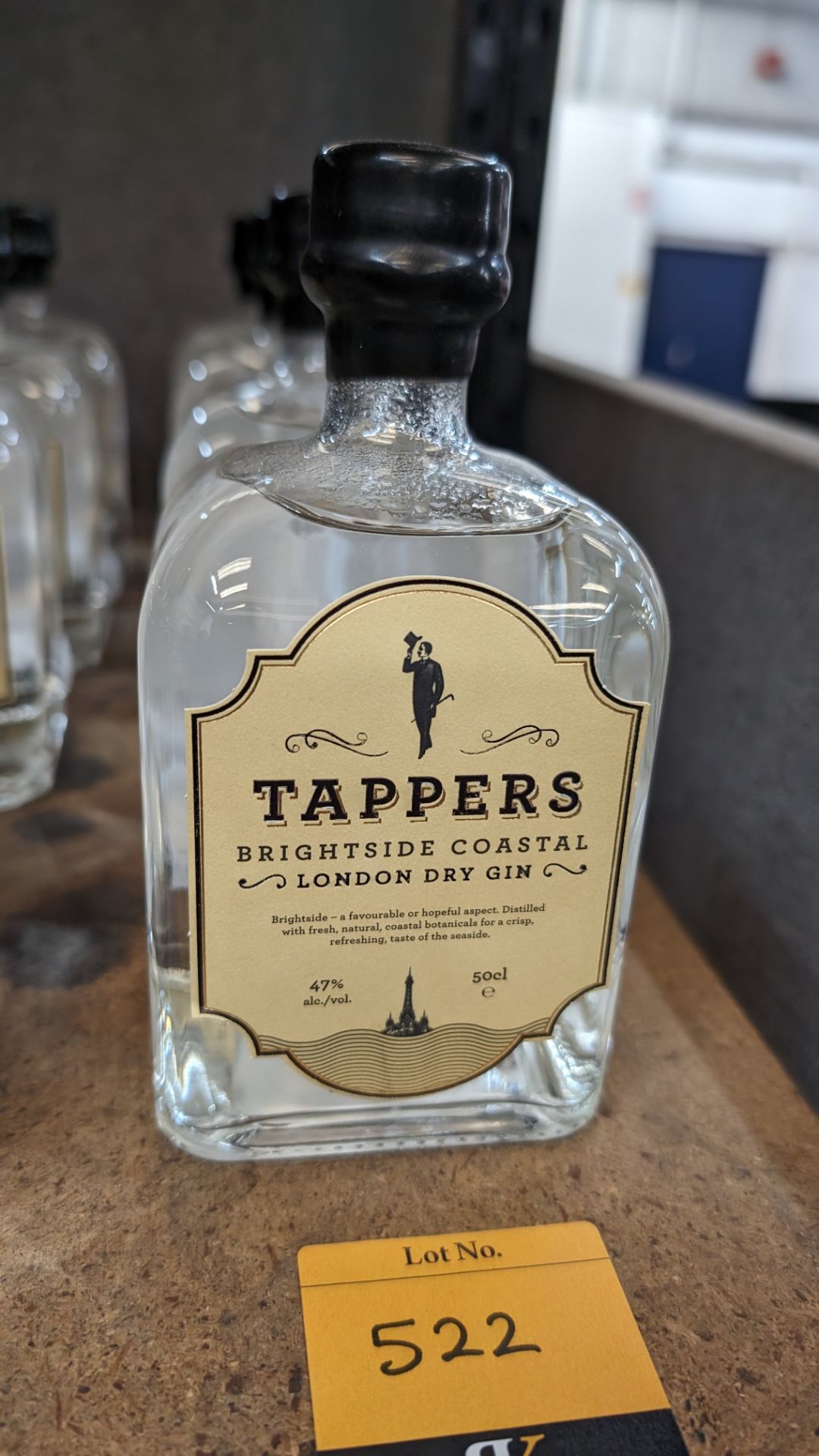 4 off 500ml bottles of Tappers 47% ABV Brightside Coastal London Dry Gin. Sold under AWRS number XQ - Image 3 of 4