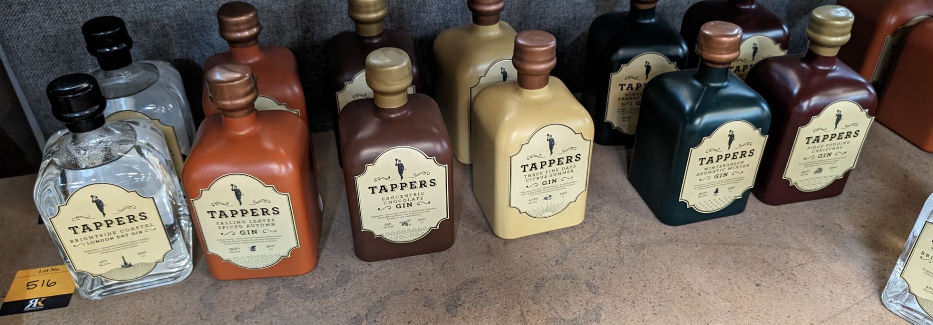 6 off assorted 500ml bottles of Tappers Gin. This lot comprises 1 bottle of 47% ABV Brightside Coas