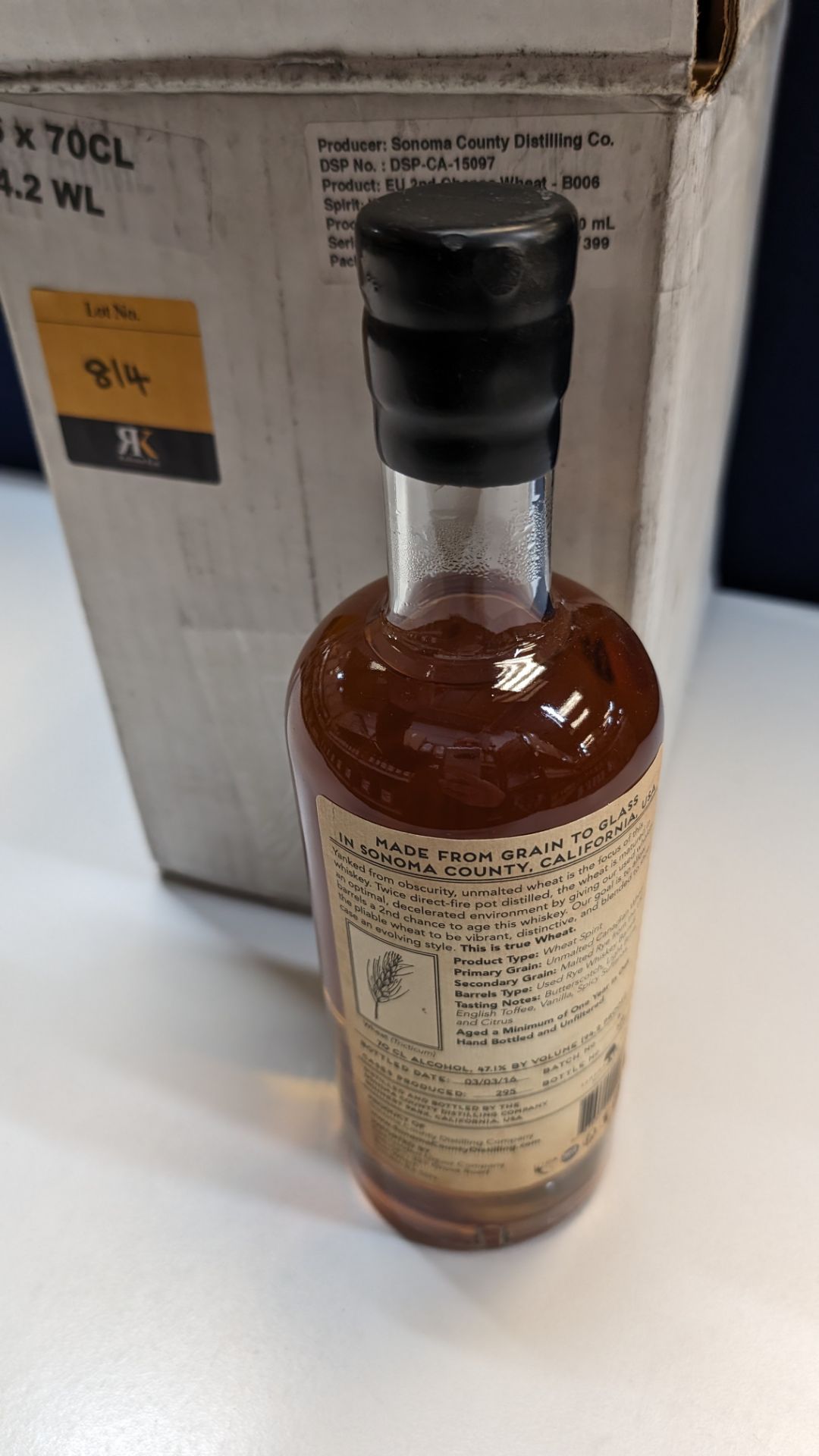 6 off 700ml bottles of Sonoma County 2nd Chance Wheat Double Alembic Pot Distilled Whiskey. In whit - Bild 4 aus 8