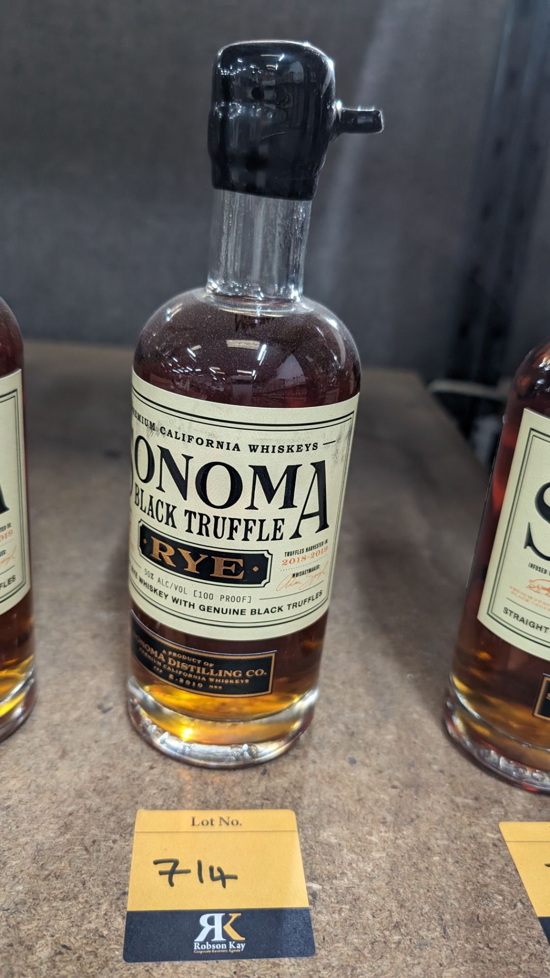 1 off 375ml bottle of Sonoma Black Truffle Rye Whiskey. 50% alc/vol (100 proof). Straight rye whis