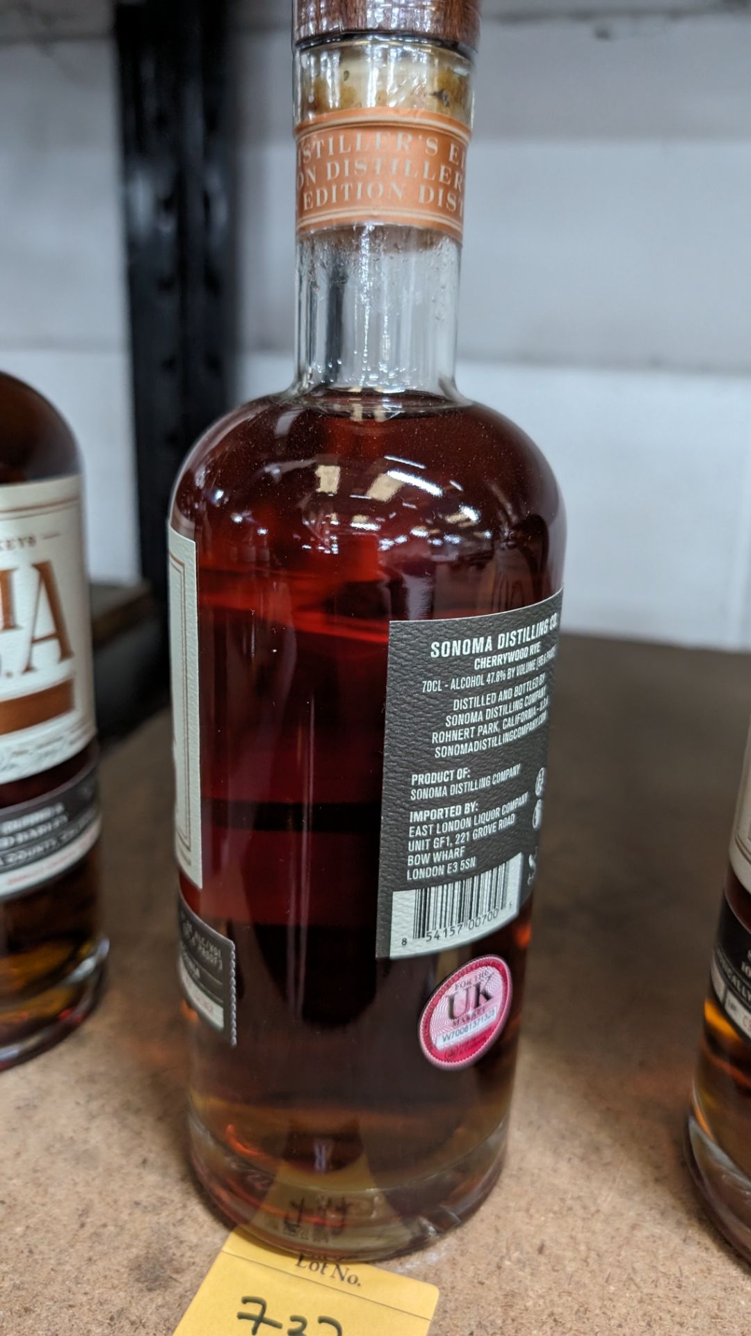 1 off 700ml bottle of Sonoma Cherrywood Rye Whiskey. 47.8% alc/vol (95.6 proof). Distilled and bot - Bild 3 aus 5