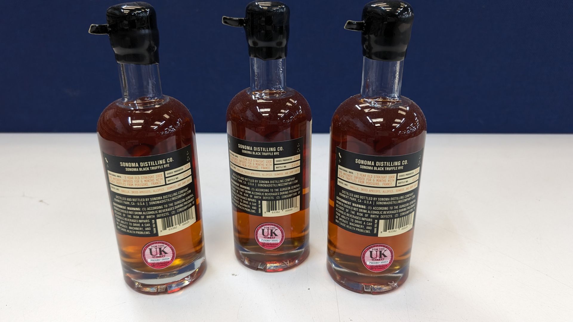 3 off 375ml bottles of Sonoma Black Truffle Rye Whiskey. 50% alc/vol (100 proof). Straight rye whi - Image 4 of 8