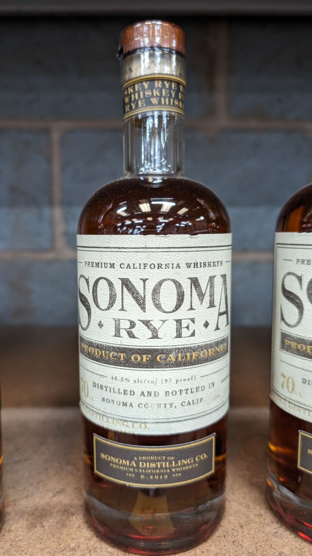 1 off 700ml bottle of Sonoma Rye Whiskey. 46.5% alc/vol (93 proof). Distilled and bottled in Sonom - Image 2 of 5