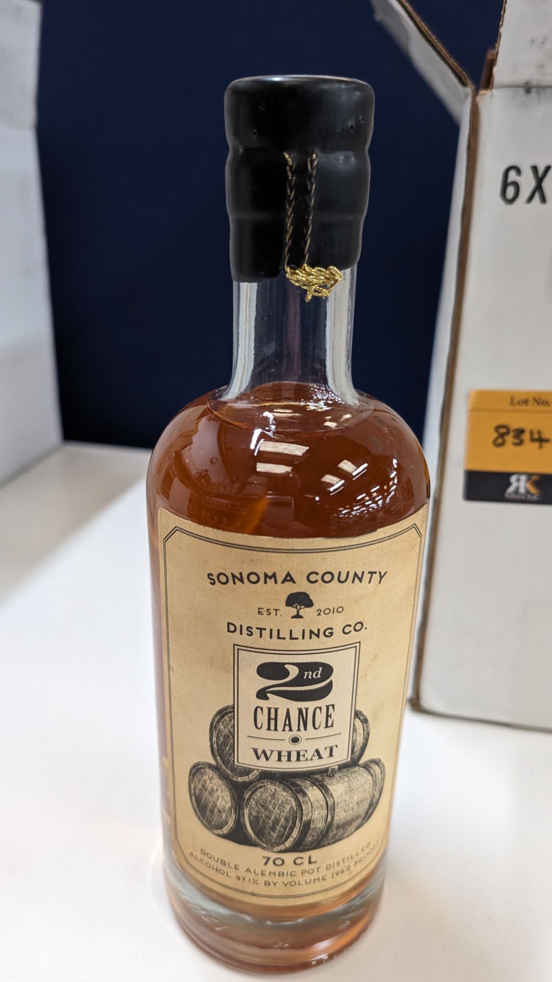 6 off 700ml bottles of Sonoma County 2nd Chance Wheat Double Alembic Pot Distilled Whiskey. In white - Image 3 of 9