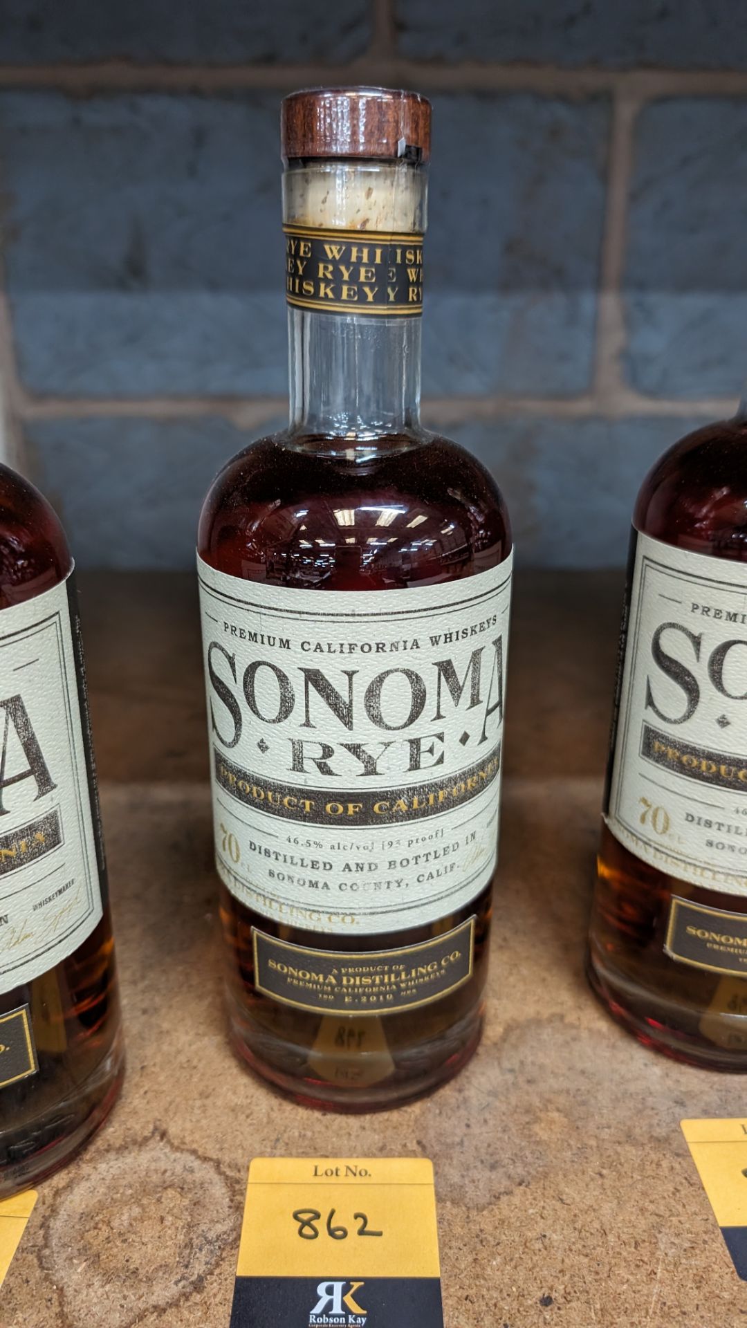 1 off 700ml bottle of Sonoma Rye Whiskey. 46.5% alc/vol (93 proof). Distilled and bottled in Sonom