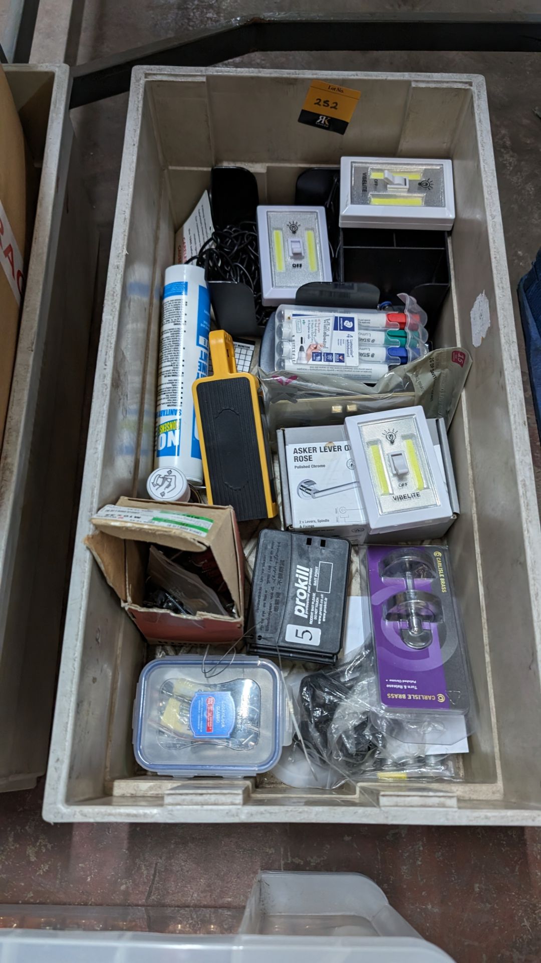 The contents of a crate of miscellaneous items