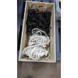 The contents of a crate of extension cables, power packs and more