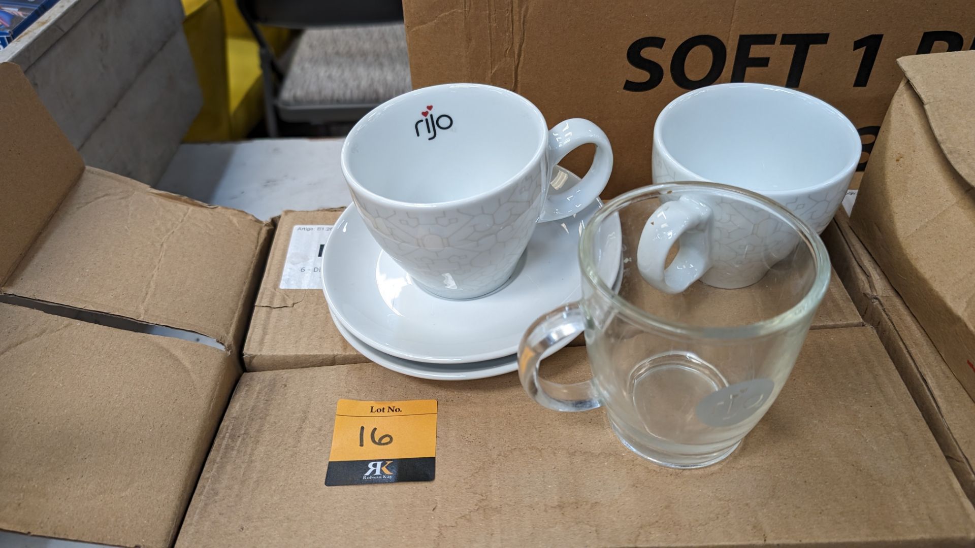 Quantity of Rijo and other cups and saucers in a total of 4 cardboard boxes - Image 9 of 9