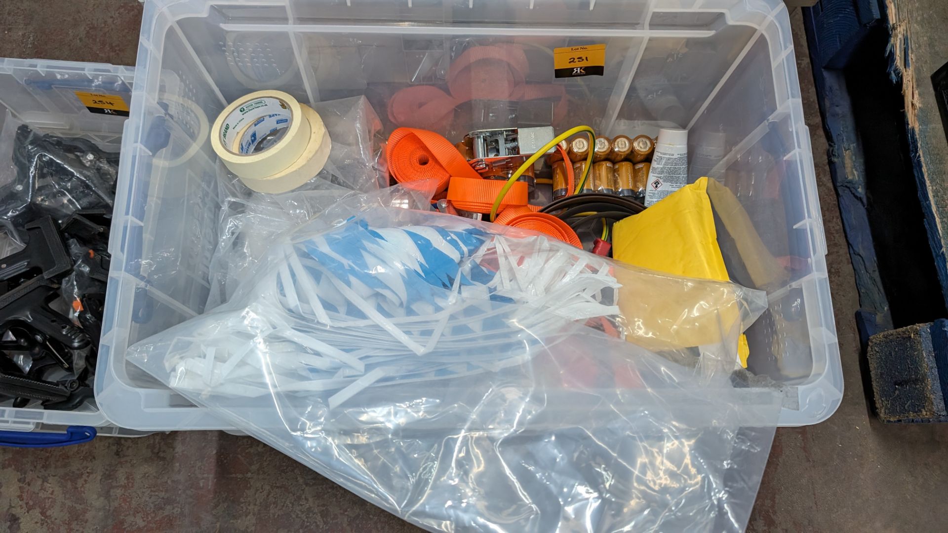The contents of a crate of hardware and miscellaneous