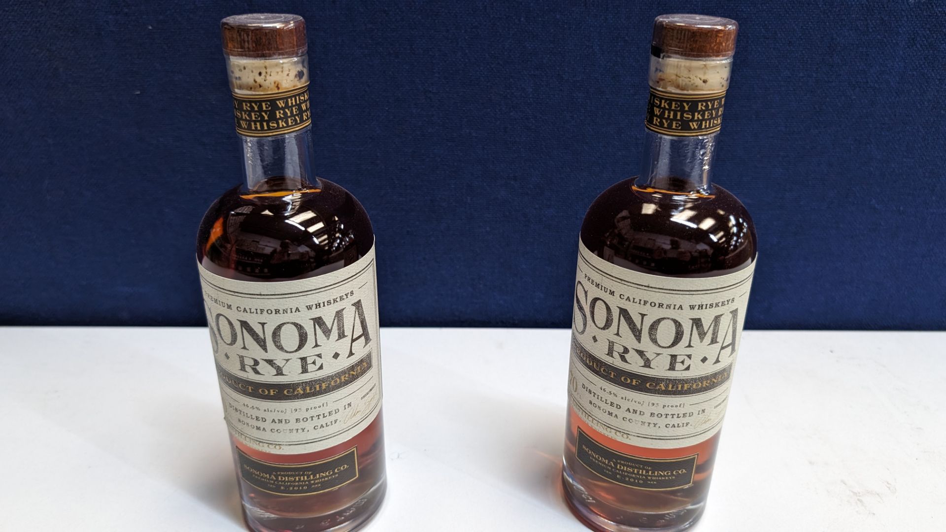 2 off 700ml bottles of Sonoma Rye Whiskey. 46.5% alc/vol (93 proof). Distilled and bottled in Sono