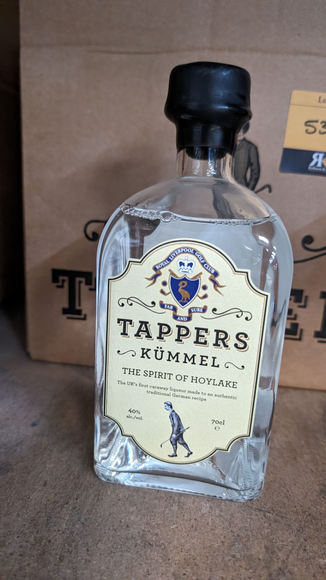 6 off 700ml bottles of Tappers Kümmel 40% ABV 'The Spirit of Hoylake', produced in honour of the 151 - Image 3 of 5