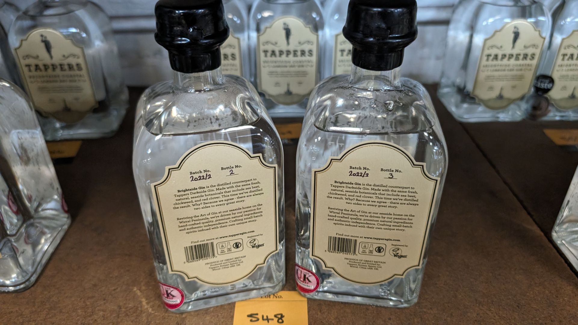 2 off 700ml bottles of Tappers 47% ABV Brightside Coastal London Dry Gin. Individually numbered bot - Image 3 of 4