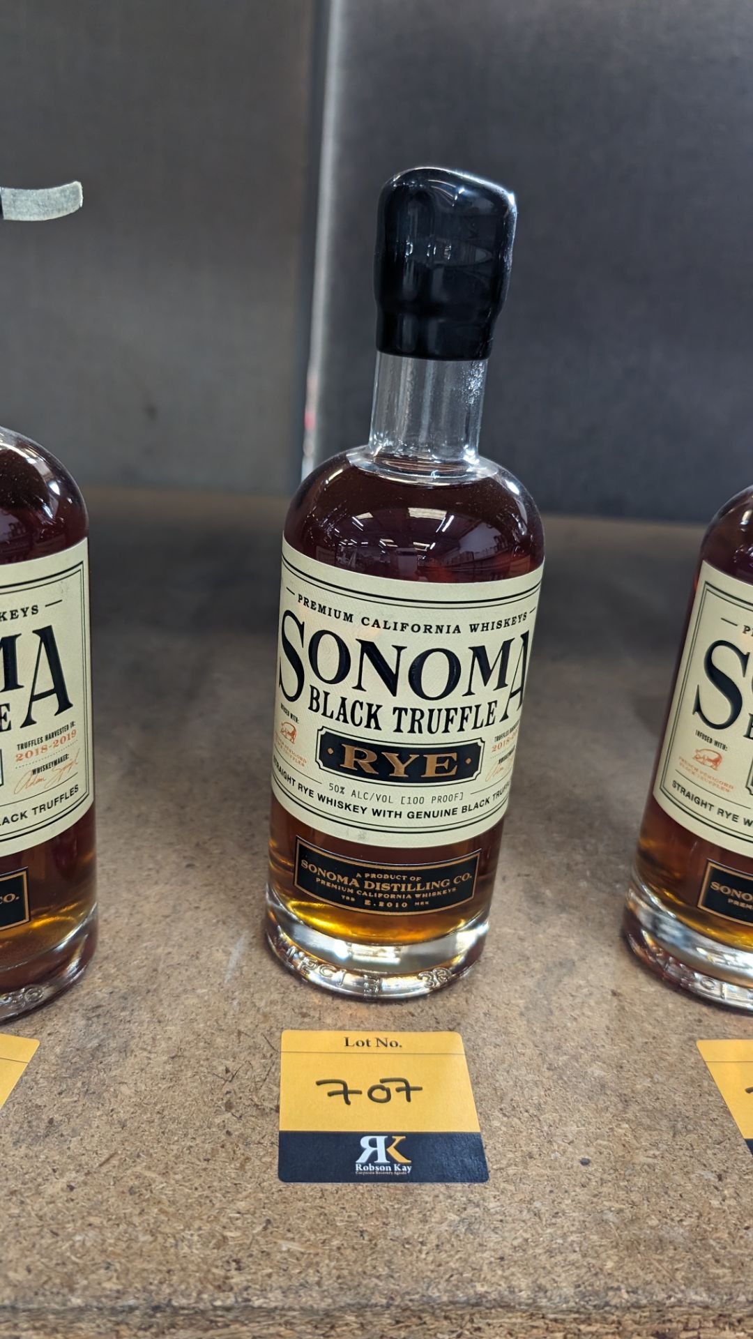 1 off 375ml bottle of Sonoma Black Truffle Rye Whiskey. 50% alc/vol (100 proof). Straight rye whis