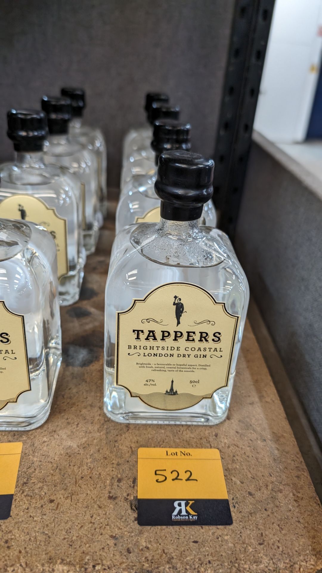 4 off 500ml bottles of Tappers 47% ABV Brightside Coastal London Dry Gin. Sold under AWRS number XQ