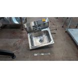 Wall mountable stainless steel basin with mixer tap