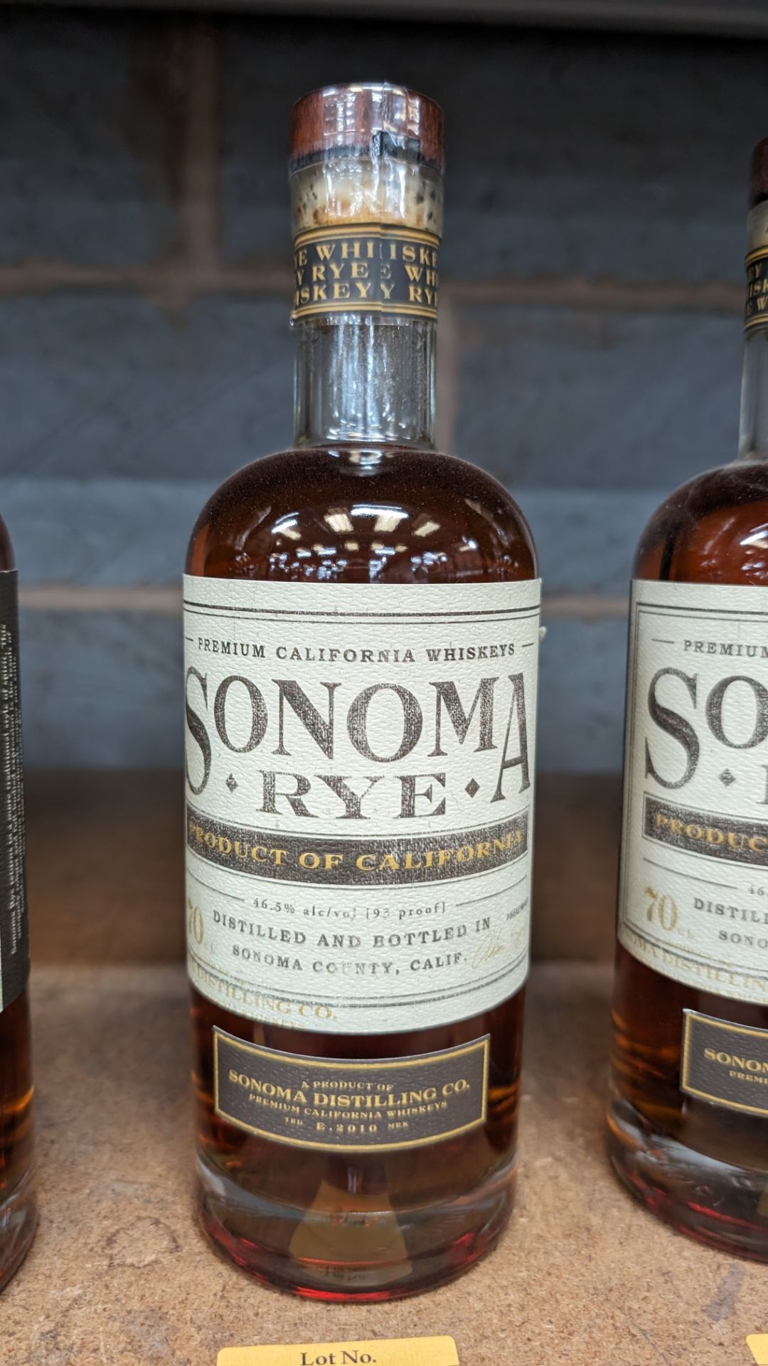 1 off 700ml bottle of Sonoma Rye Whiskey. 46.5% alc/vol (93 proof). Distilled and bottled in Sonom - Bild 2 aus 5