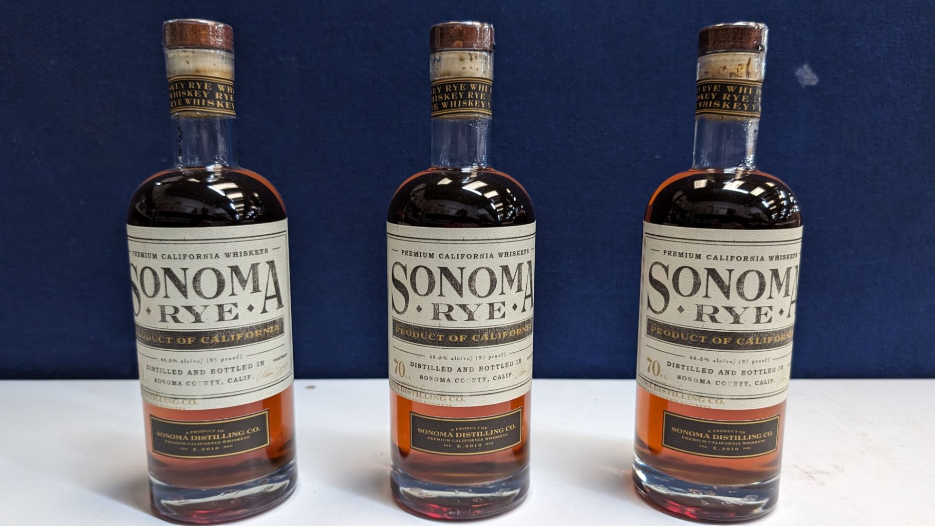 3 off 700ml bottles of Sonoma Rye Whiskey. 46.5% alc/vol (93 proof). Distilled and bottled in Sono - Image 2 of 6
