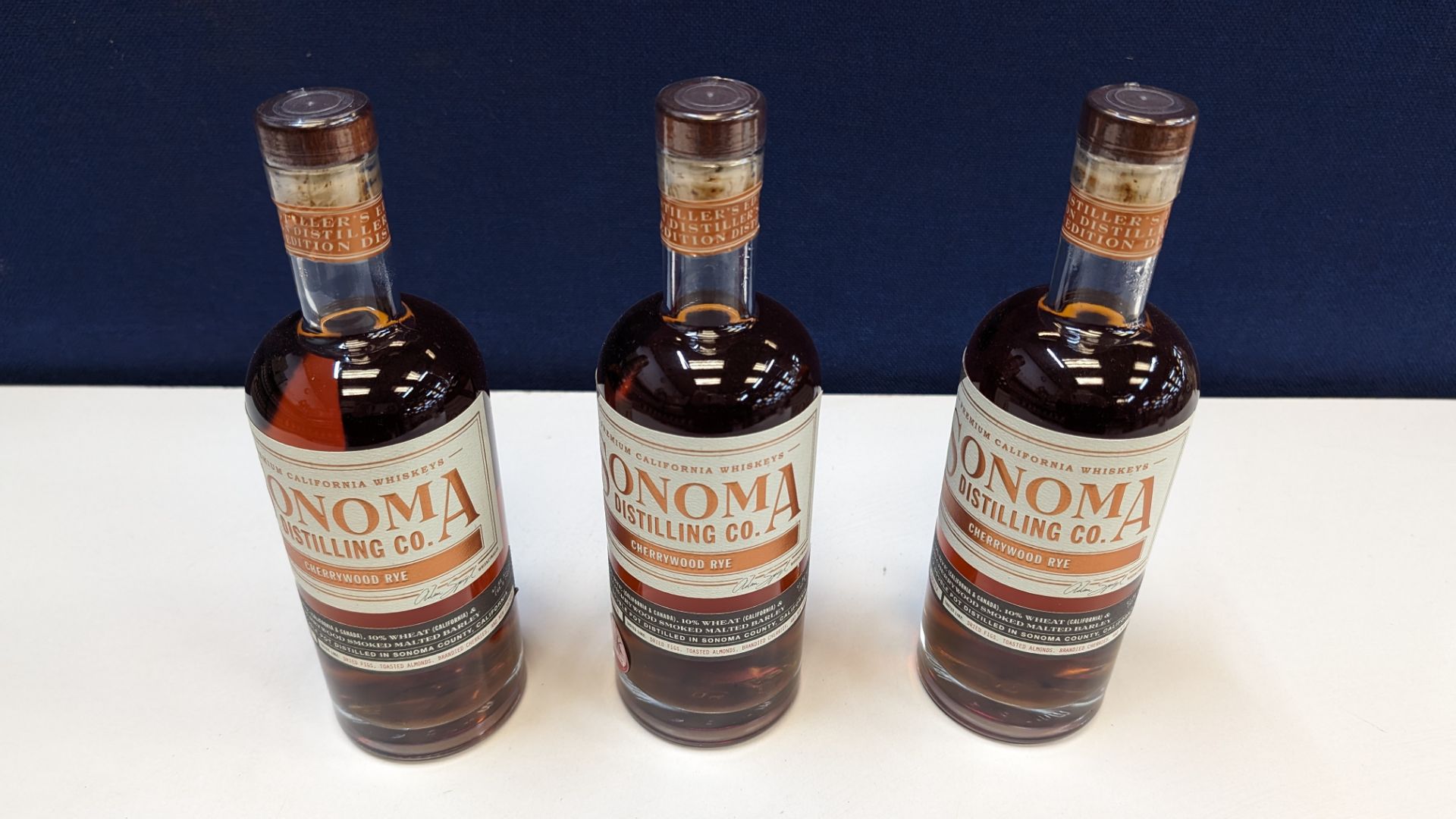 3 off 700ml bottles of Sonoma Cherrywood Rye Whiskey. 47.8% alc/vol (95.6 proof). Distilled and bo - Bild 2 aus 6
