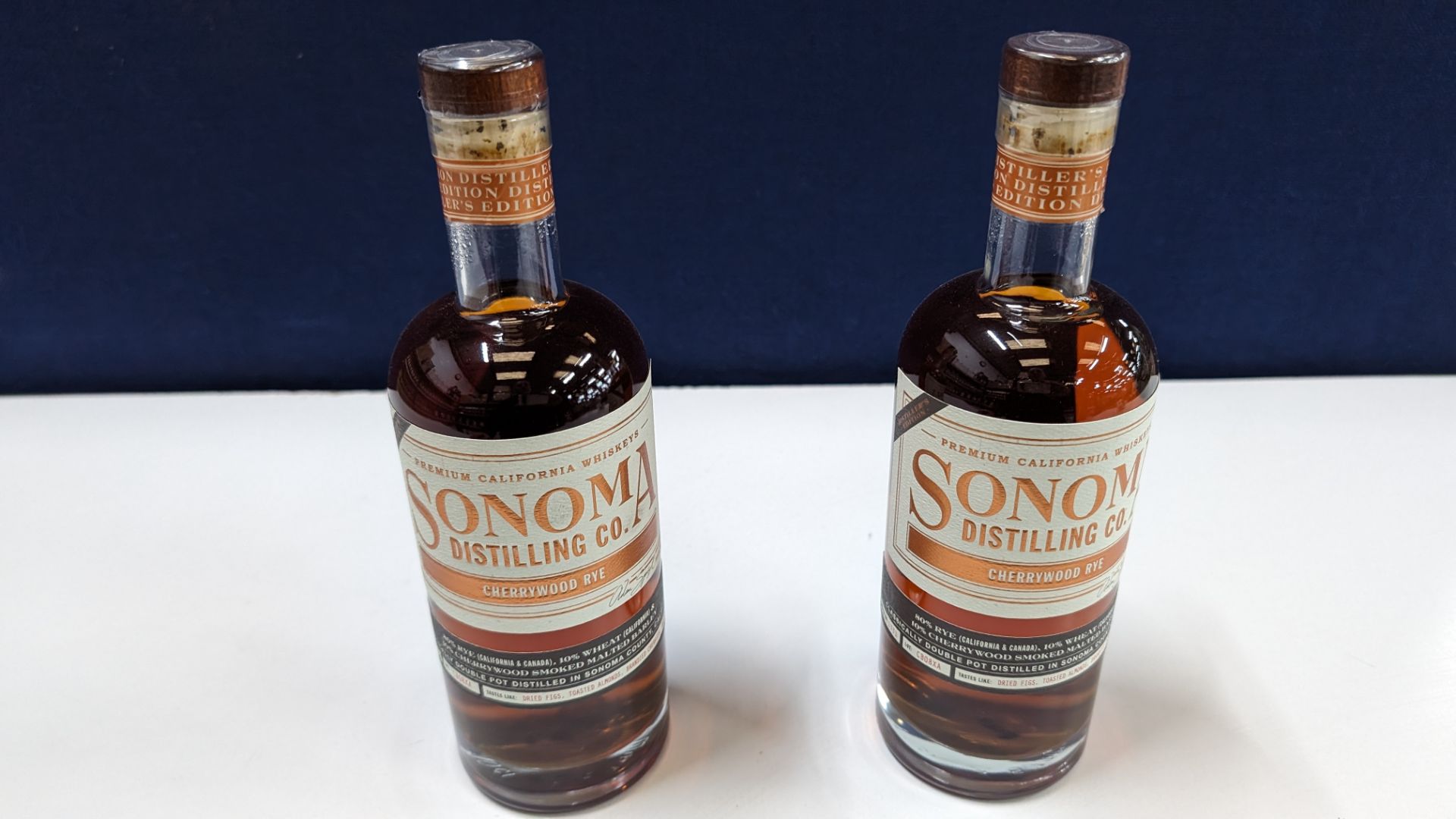 2 off 700ml bottles of Sonoma Cherrywood Rye Whiskey. 47.8% alc/vol (95.6 proof). Distilled and bo