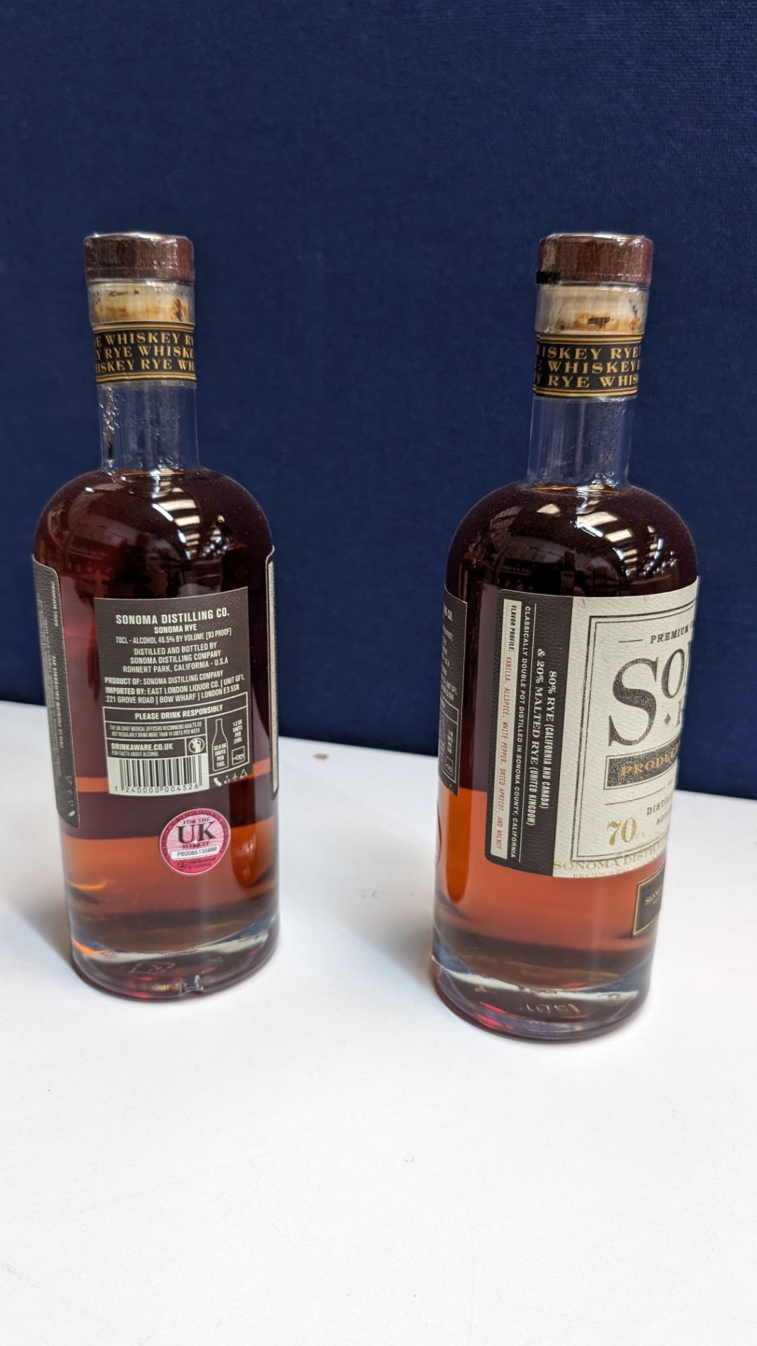 2 off 700ml bottles of Sonoma Rye Whiskey. 46.5% alc/vol (93 proof). Distilled and bottled in Sono - Image 3 of 5