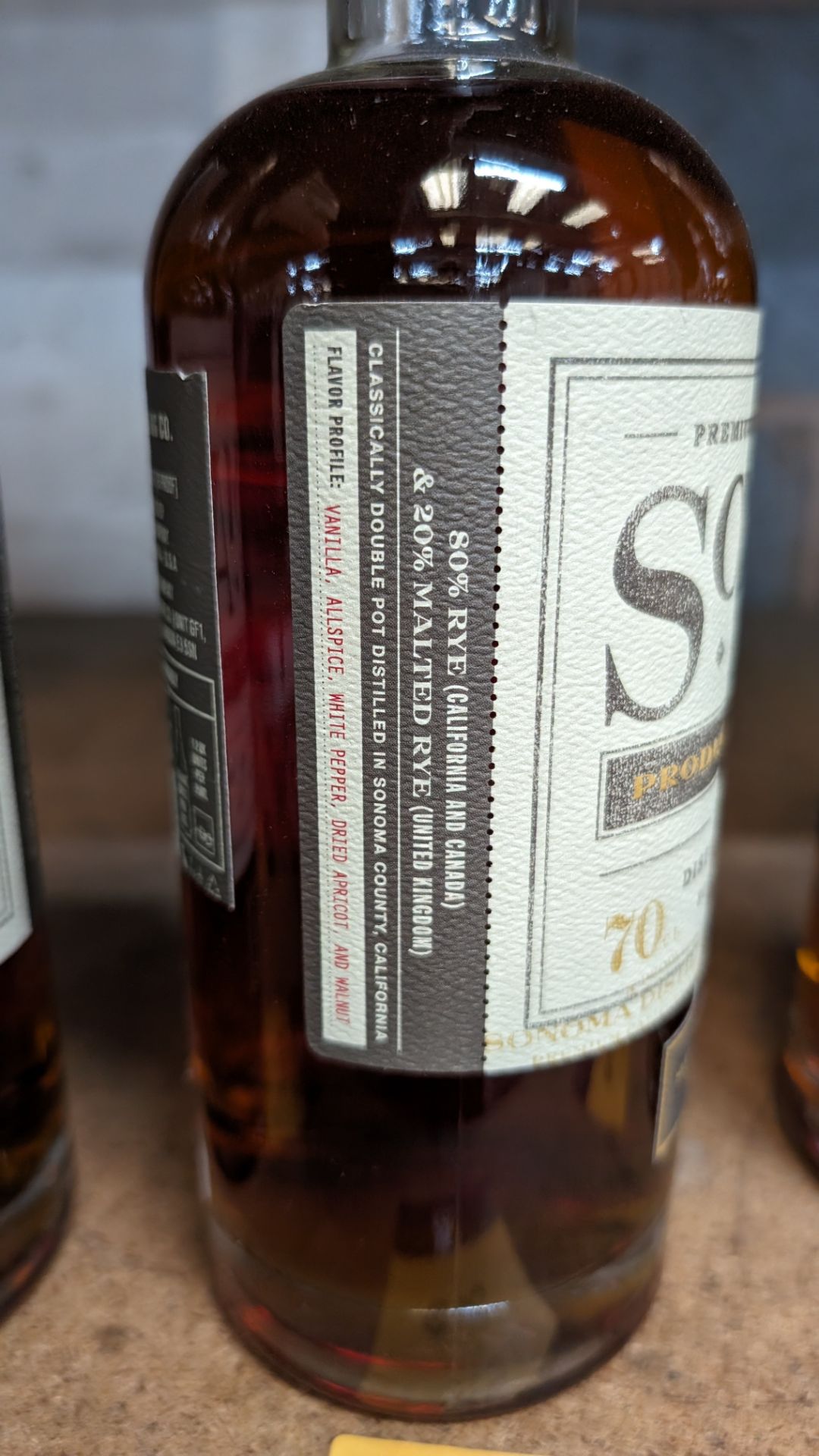 1 off 700ml bottle of Sonoma Rye Whiskey. 46.5% alc/vol (93 proof). Distilled and bottled in Sonom - Bild 3 aus 5