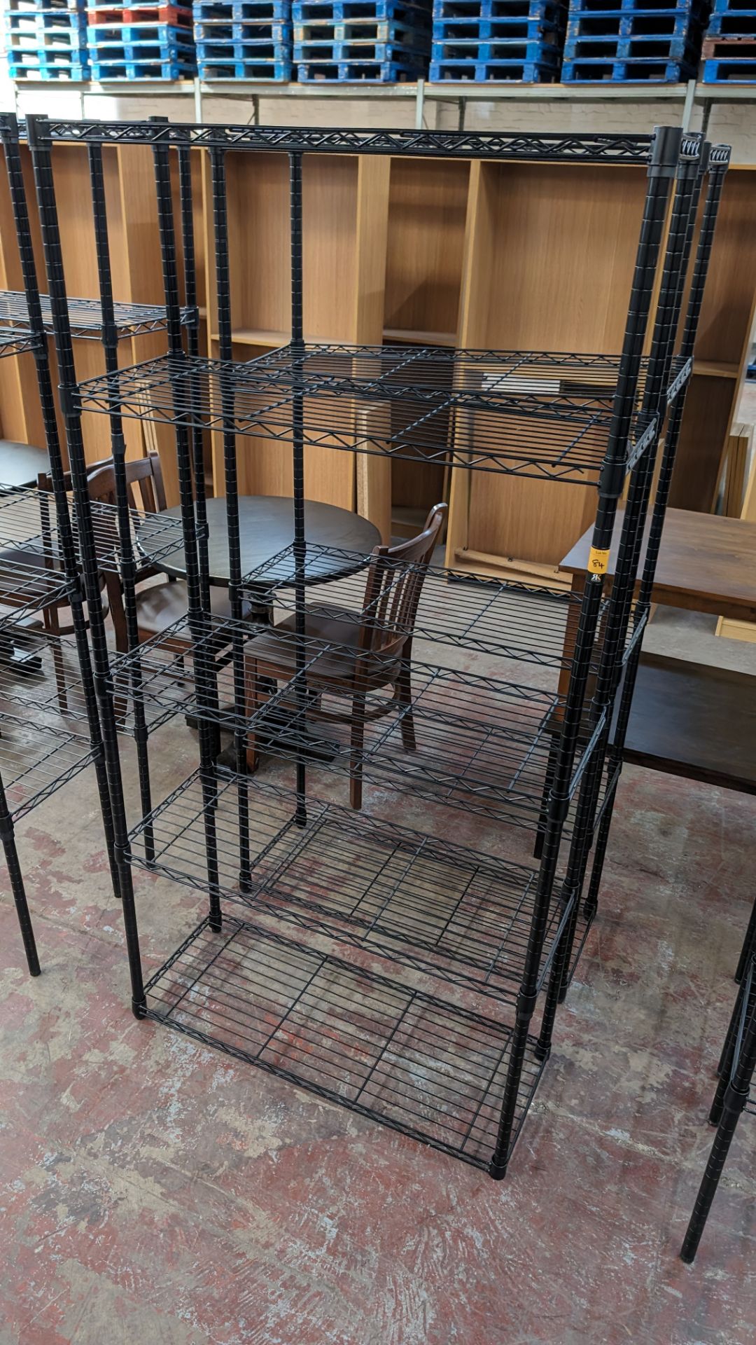 2 off black metal bolt free bolt free wire racks each with five shelves, each measuring approximatel - Image 2 of 4