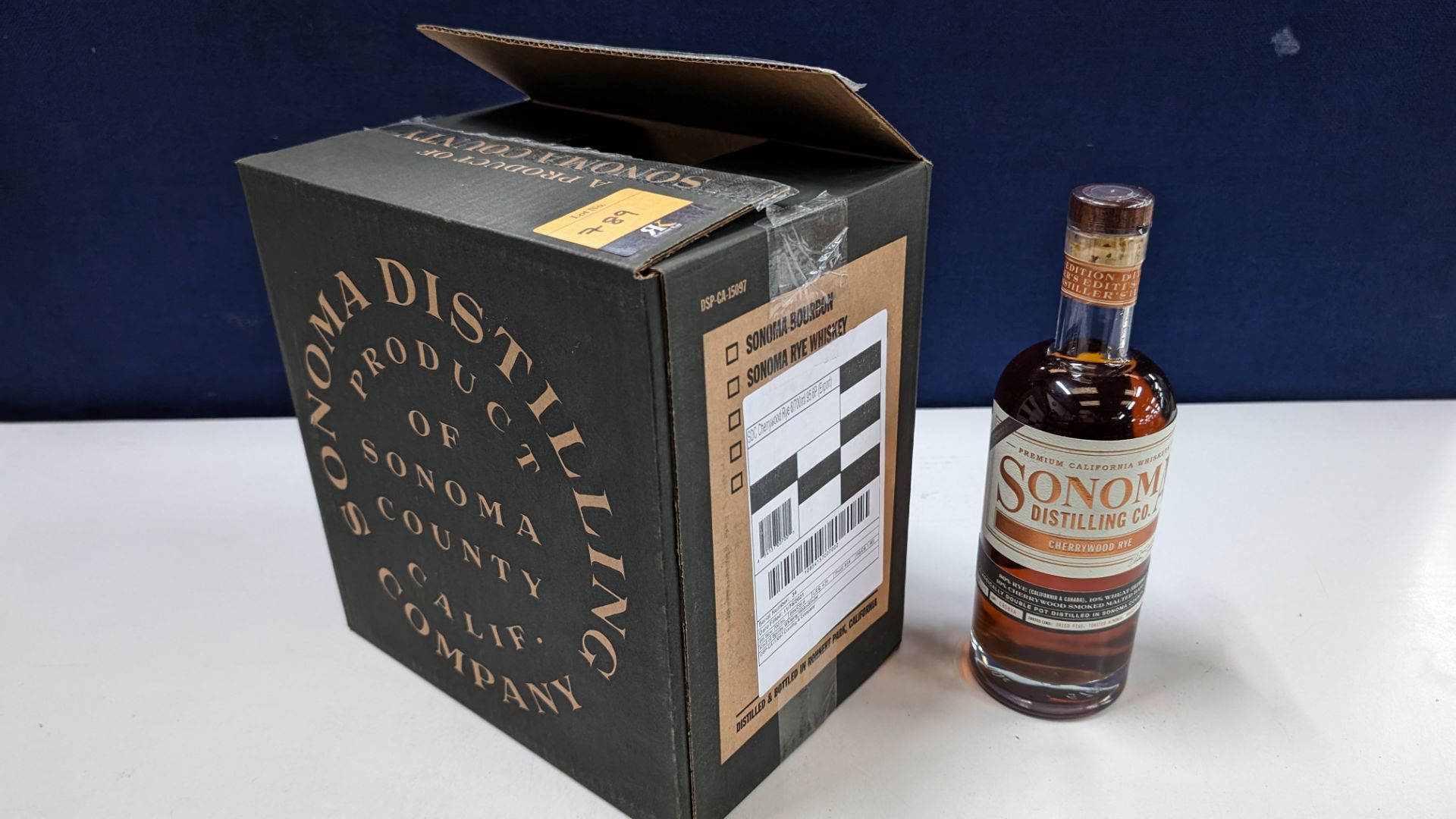 6 off 700ml bottles of Sonoma Cherrywood Rye Whiskey. In Sonoma branded box which includes bottling