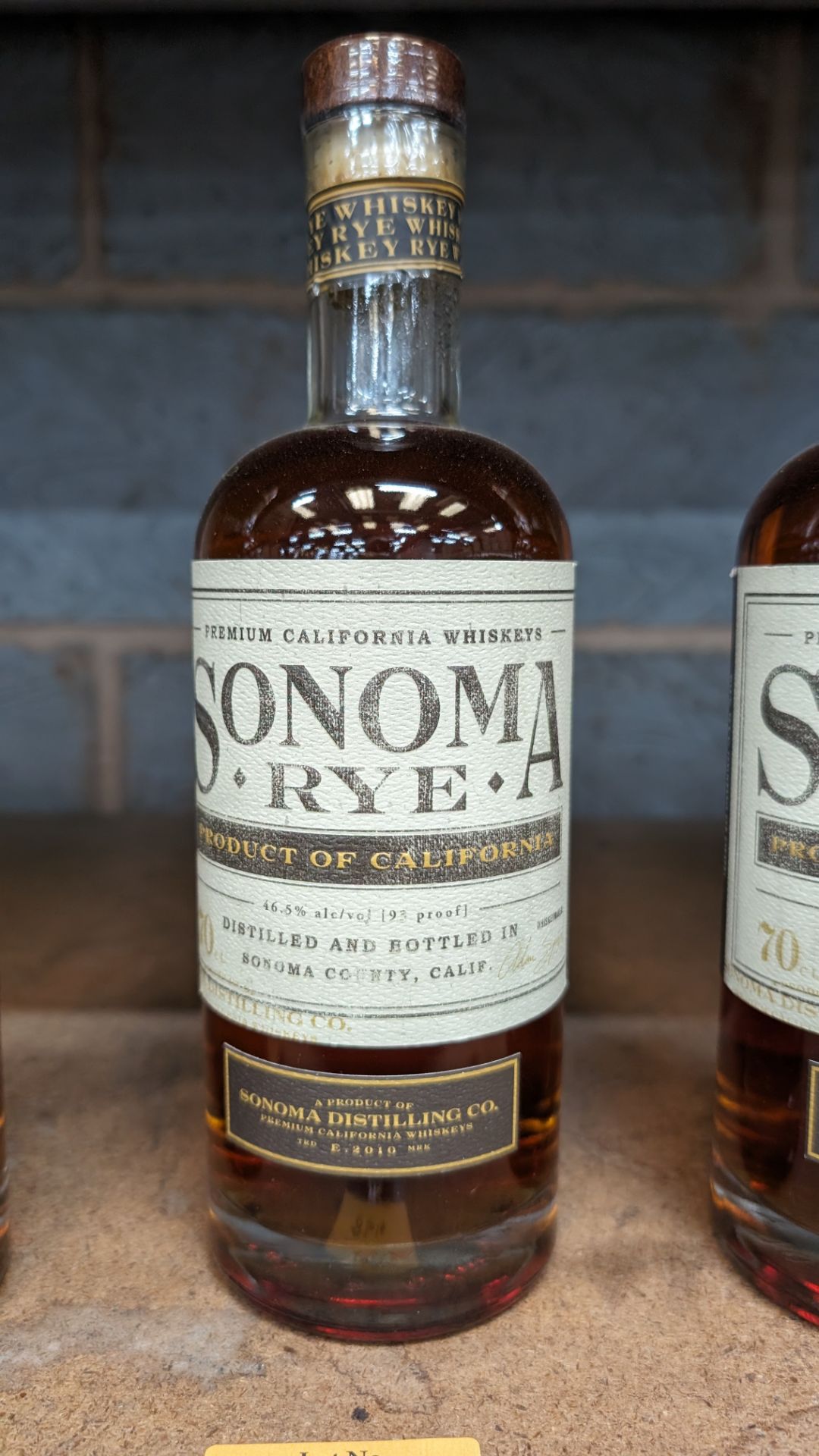 1 off 700ml bottle of Sonoma Rye Whiskey. 46.5% alc/vol (93 proof). Distilled and bottled in Sonom - Image 2 of 5