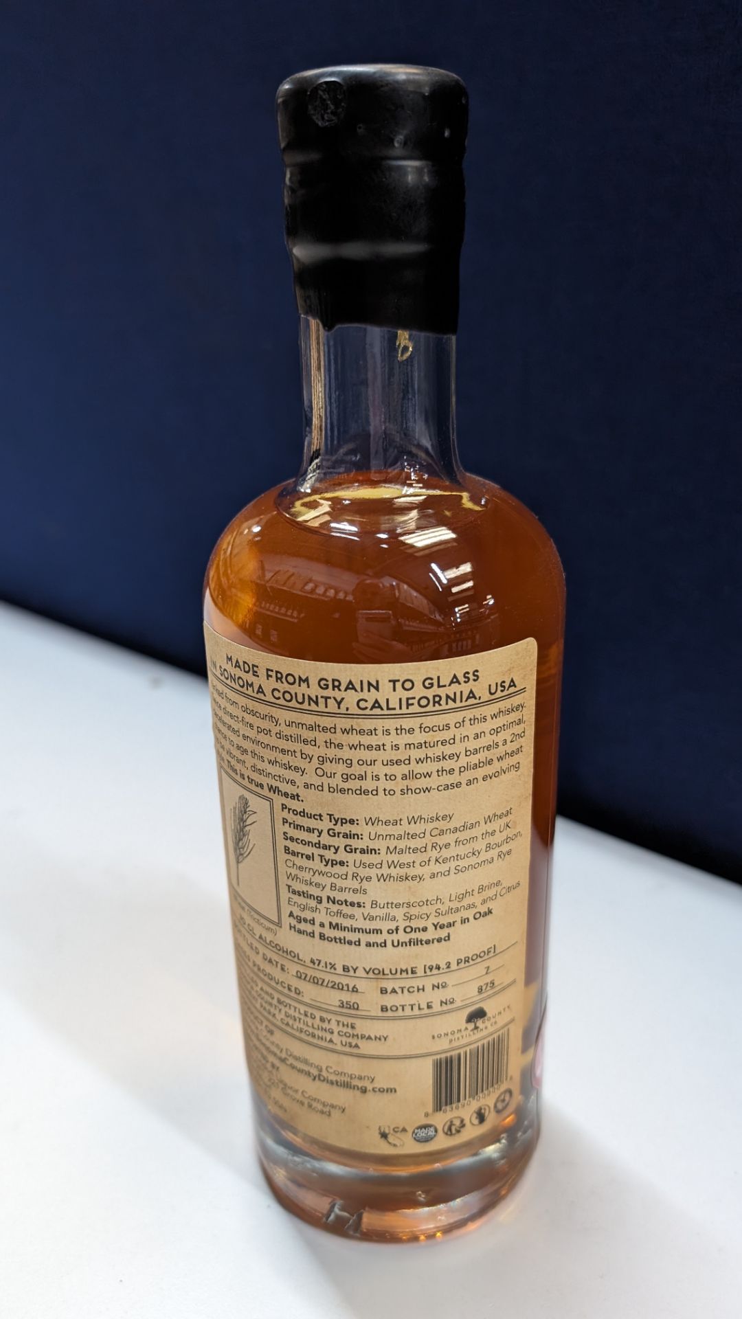 1 off 700ml bottle of Sonoma County 2nd Chance Wheat Double Alembic Pot Distilled Whiskey. 47.1% al - Image 4 of 6