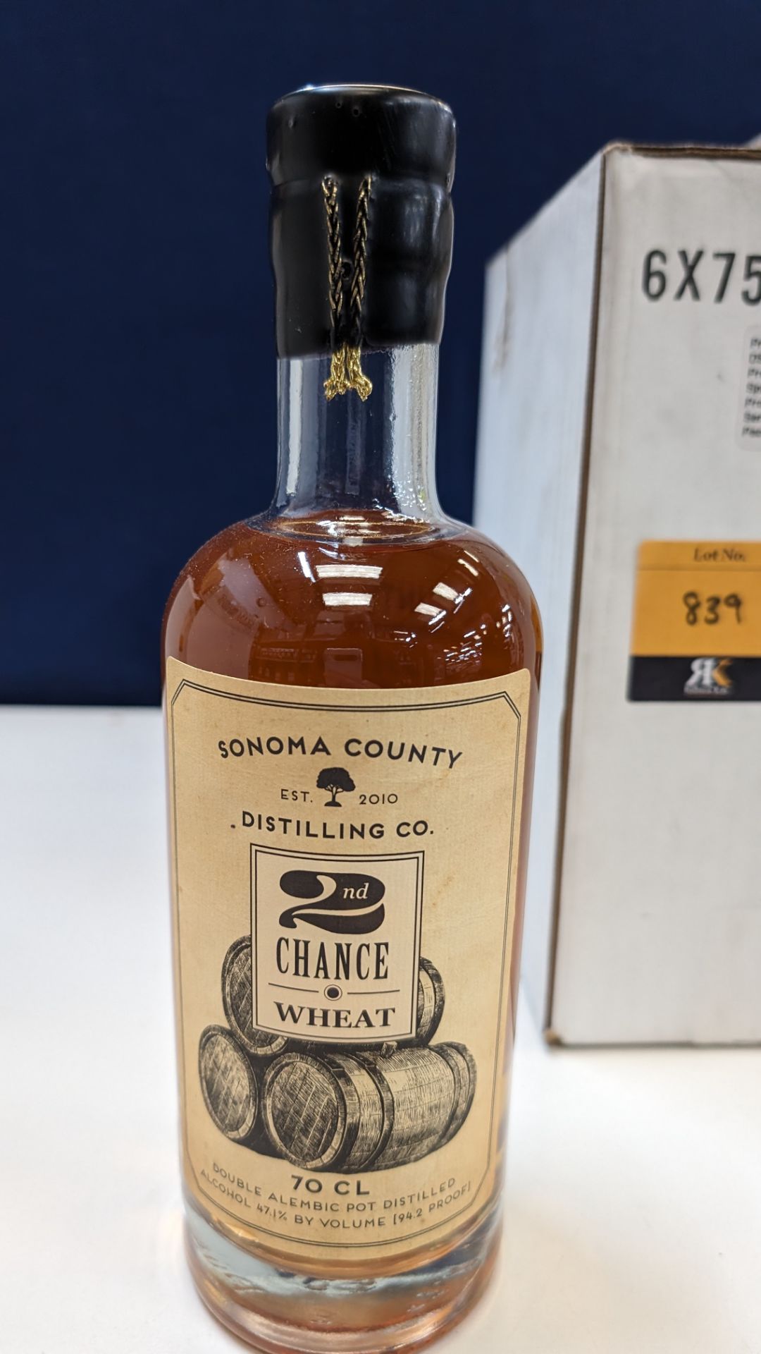 6 off 700ml bottles of Sonoma County 2nd Chance Wheat Double Alembic Pot Distilled Whiskey. In white - Image 4 of 10