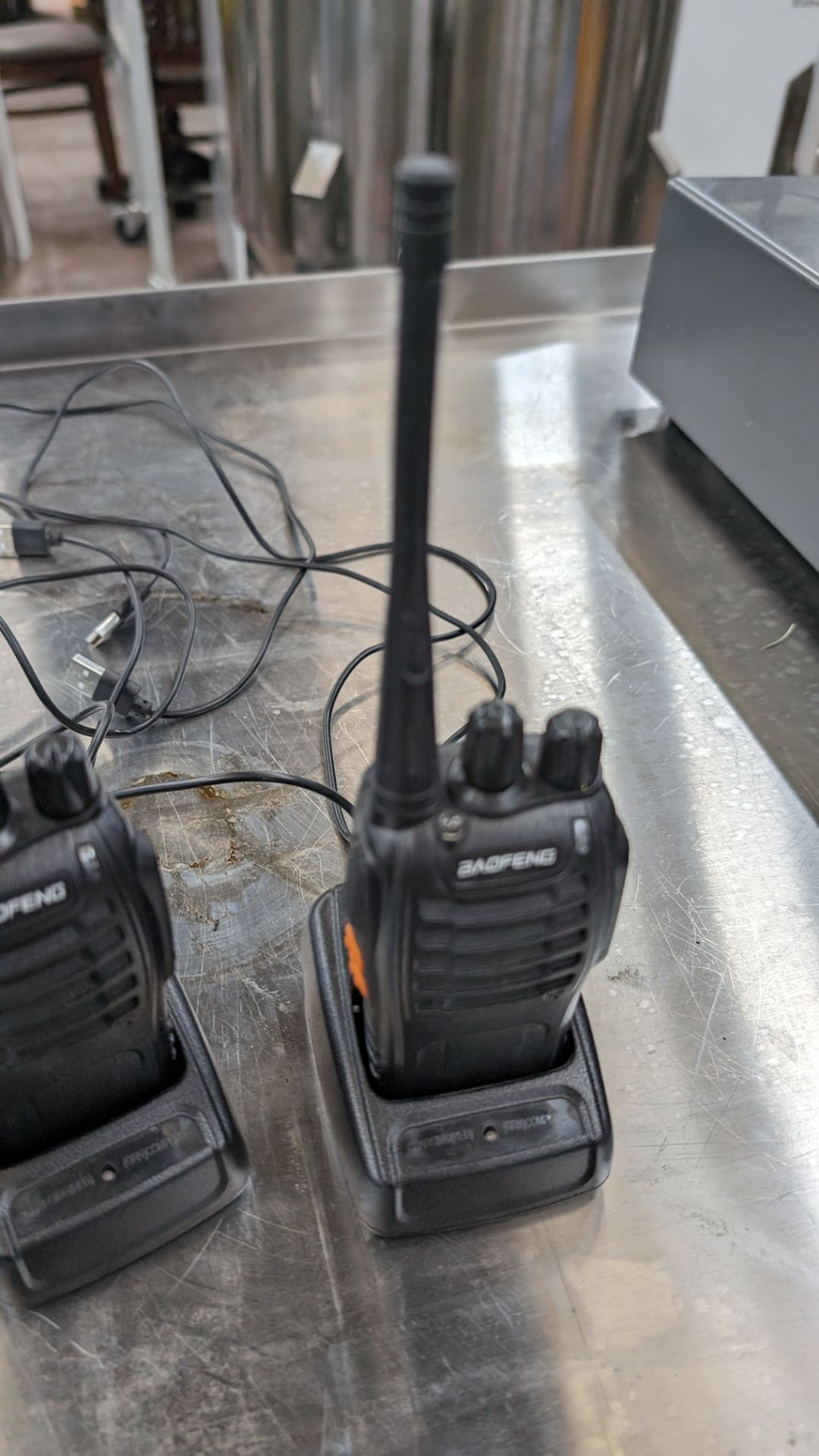 4 off Baofeng walkie-talkies each with their own charging base - Image 7 of 7