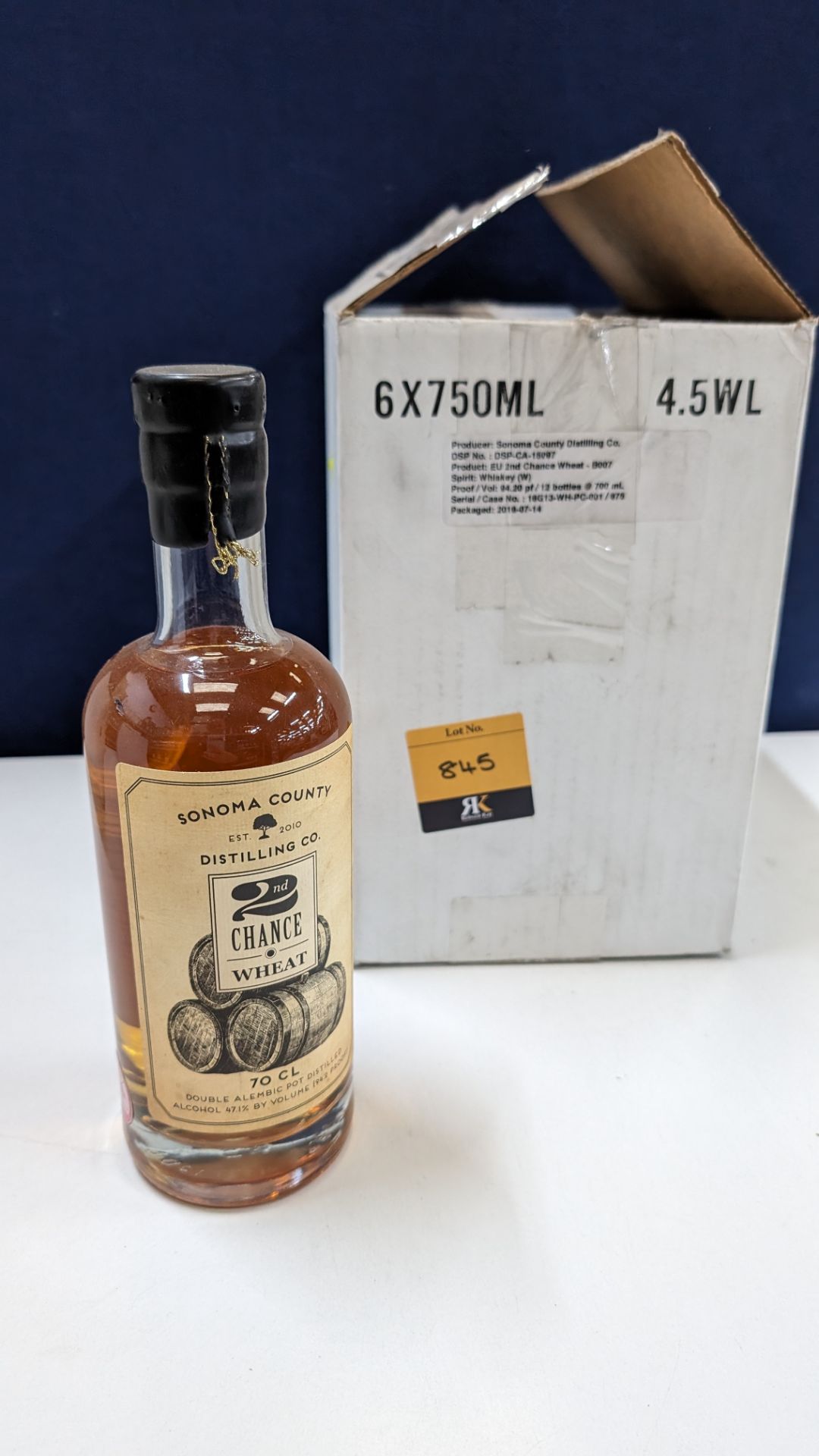 6 off 700ml bottles of Sonoma County 2nd Chance Wheat Double Alembic Pot Distilled Whiskey. In white - Image 2 of 8