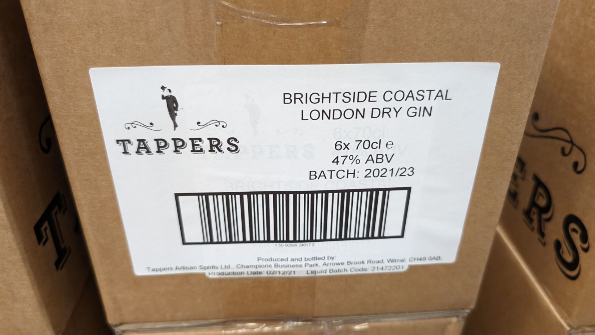 4 cases each holding 6 off 700ml bottles of 47% ABV Brightside Coastal London Dry Gin. Individually - Bild 4 aus 4