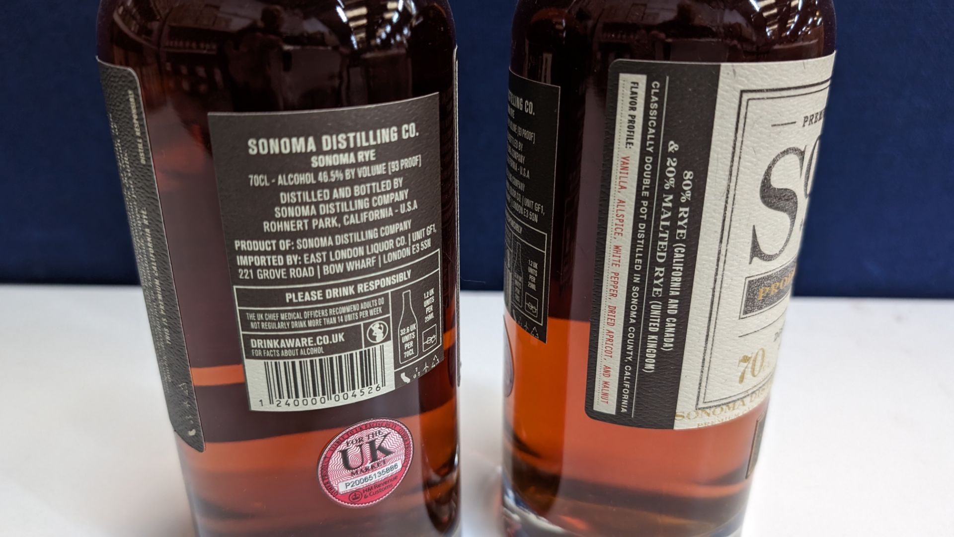 2 off 700ml bottles of Sonoma Rye Whiskey. 46.5% alc/vol (93 proof). Distilled and bottled in Sono - Image 6 of 7