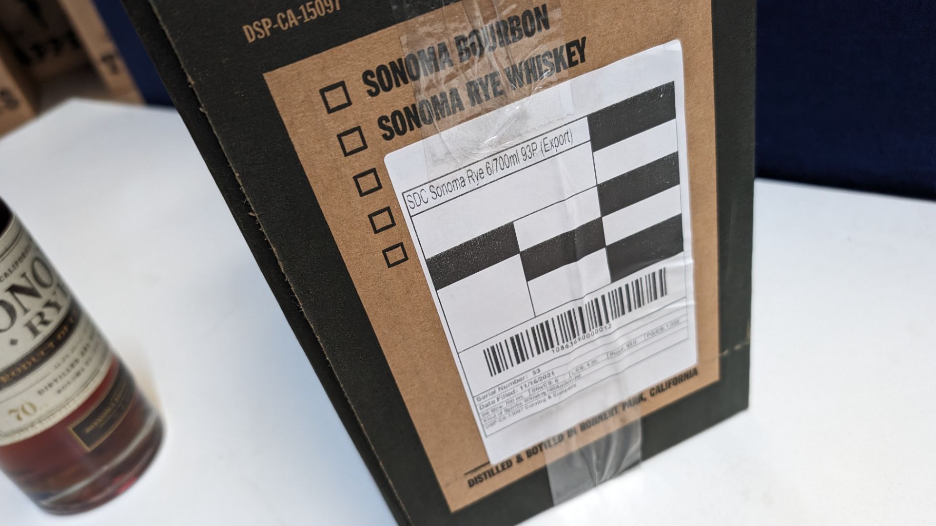 6 off 700ml bottles of Sonoma Rye Whiskey. In Sonoma branded box which includes bottling details on - Image 7 of 8