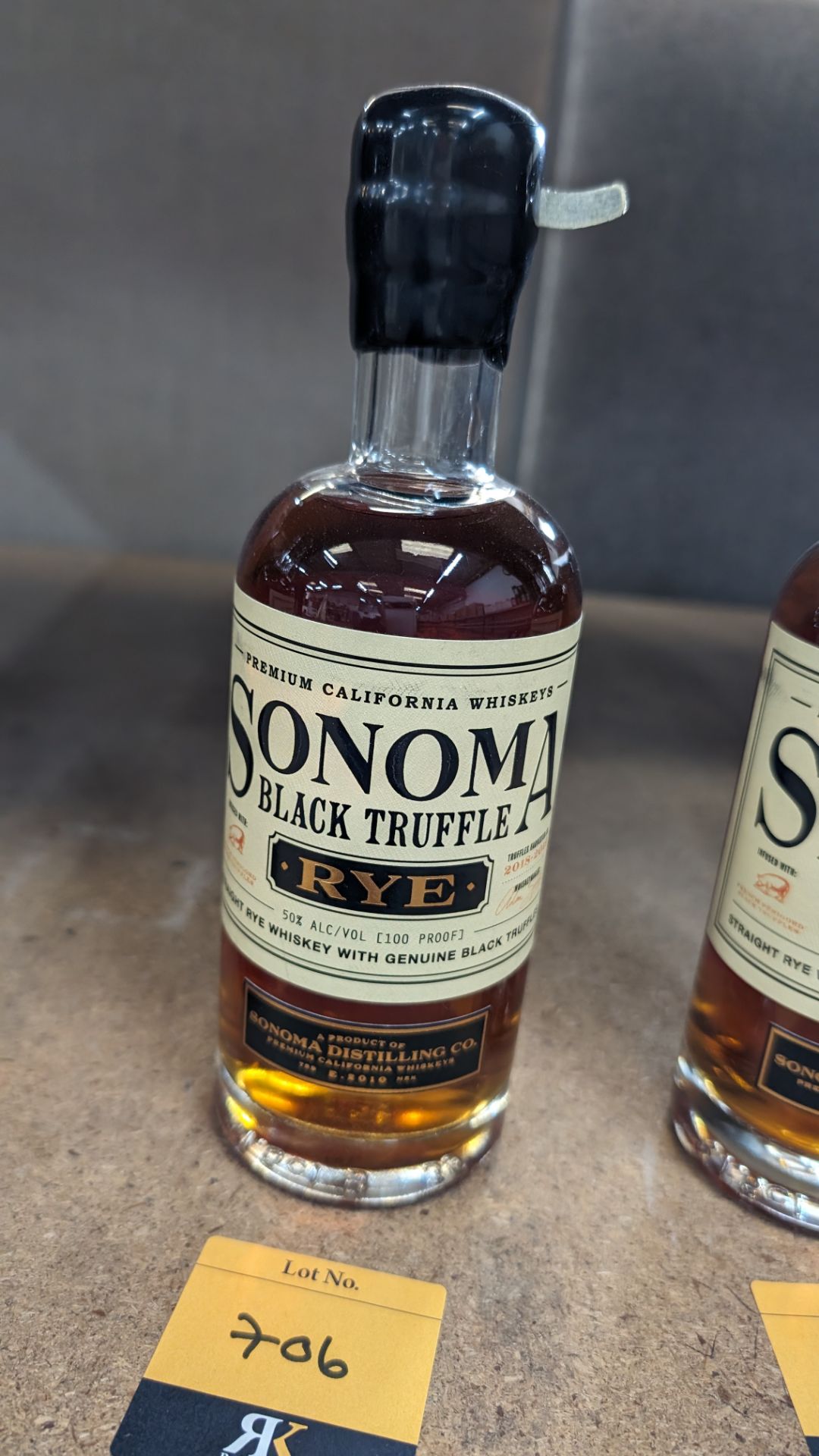 1 off 375ml bottle of Sonoma Black Truffle Rye Whiskey. 50% alc/vol (100 proof). Straight rye whis