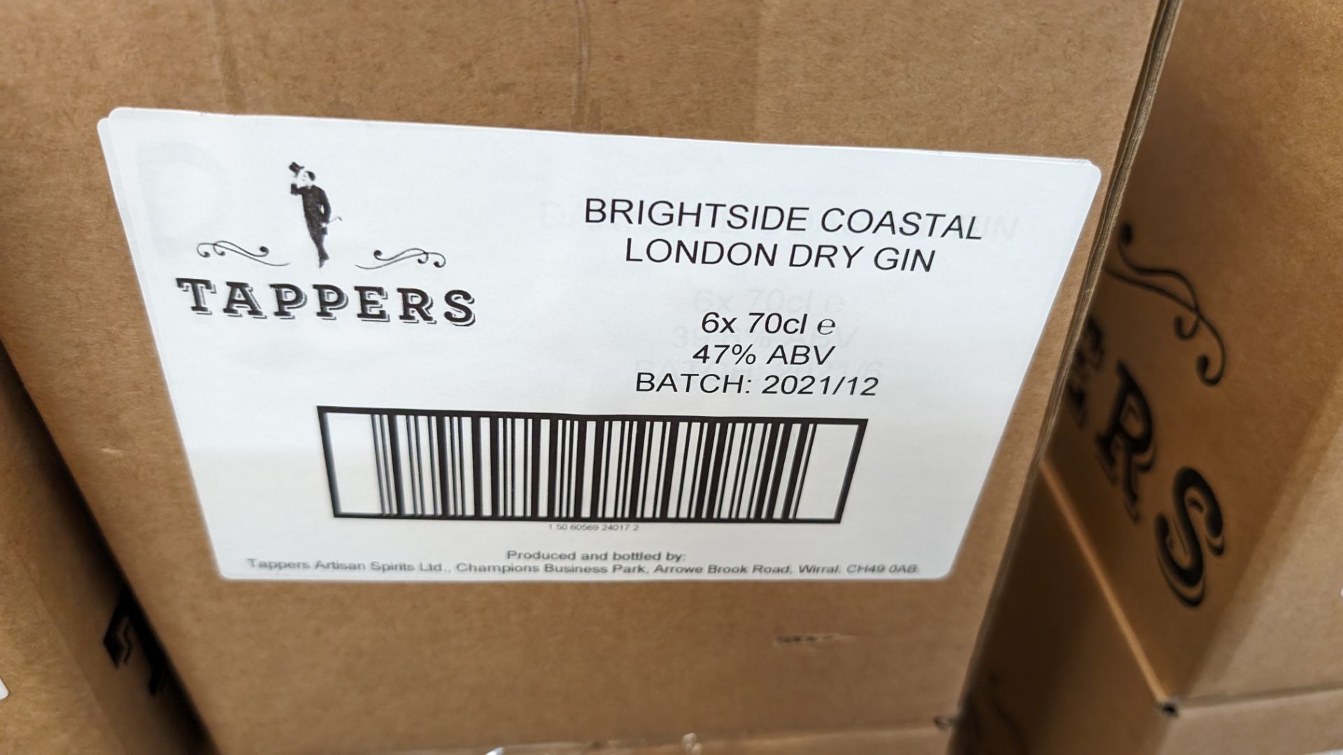 4 cases each holding 6 off 700ml bottles of 47% ABV Brightside Coastal London Dry Gin. Individually - Bild 4 aus 4