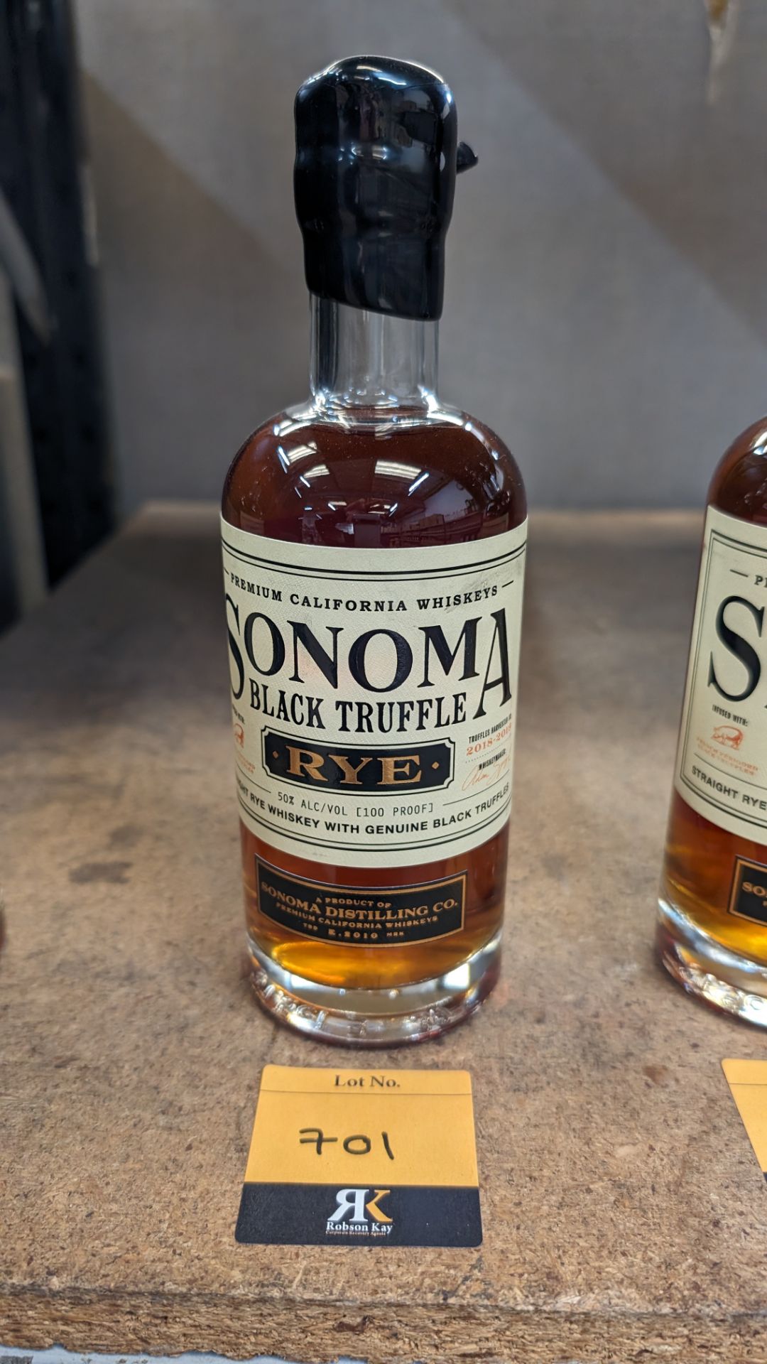 1 off 375ml bottle of Sonoma Black Truffle Rye Whiskey. 50% alc/vol (100 proof). Straight rye whis