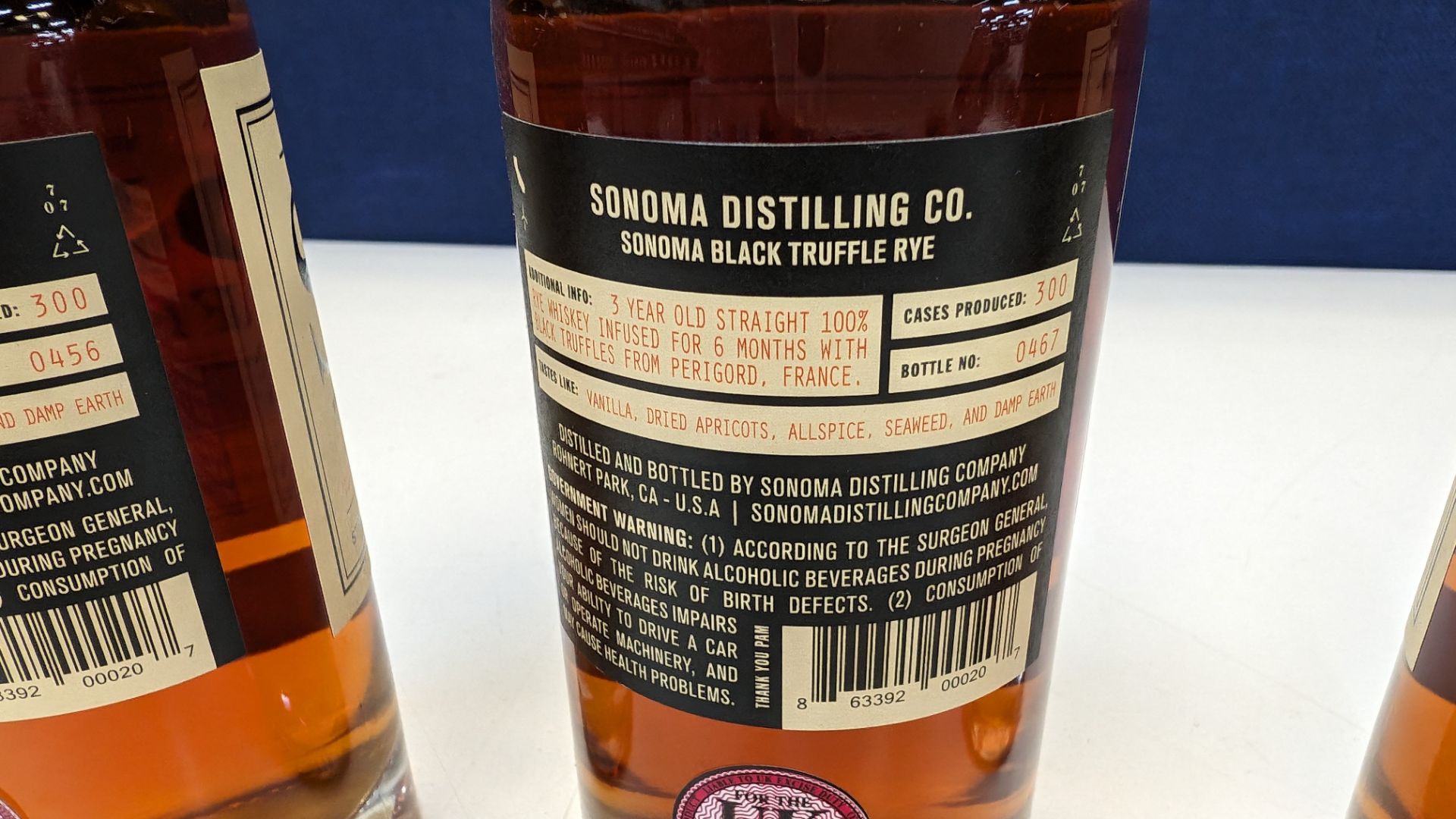 3 off 375ml bottles of Sonoma Black Truffle Rye Whiskey. 50% alc/vol (100 proof). Straight rye whi - Image 6 of 8